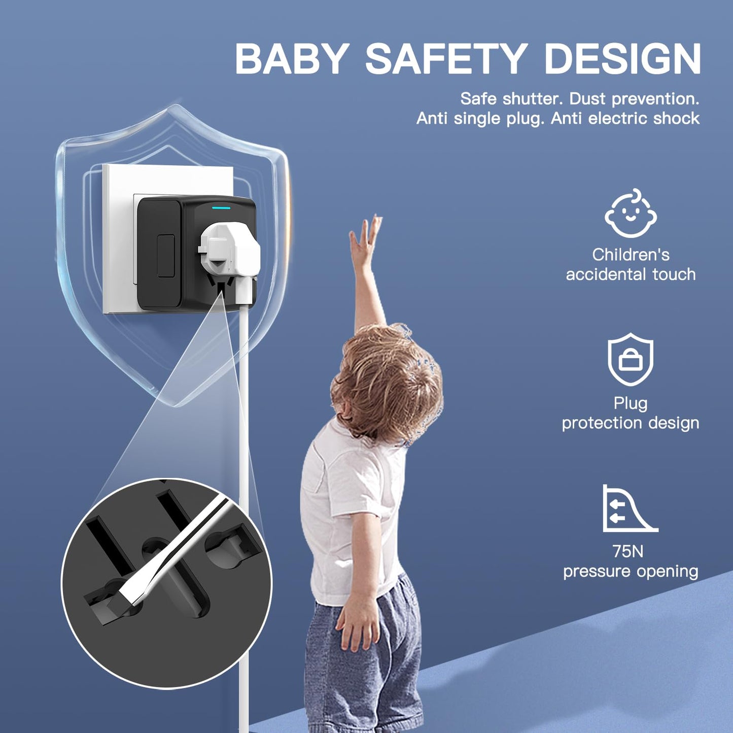 AUNNO Universal Travel Adapter, International Travel Plug with USB Ports, All in One Worldwide Plug Adaptor, UK to European Power Universal Plug Adaptor