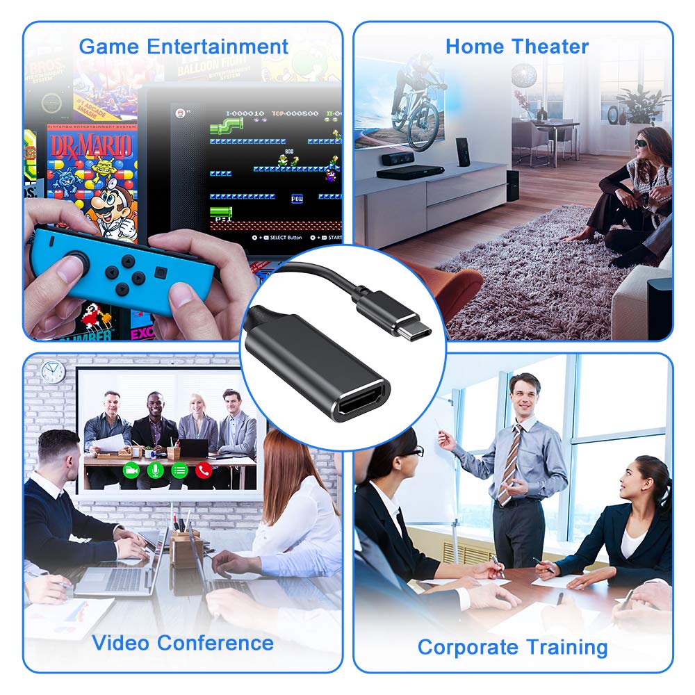USB C to HDMI Adapter, Type c to HDMI 4K with Video Audio Output for iPhone 15,MacBook Pro Samsung Note, Huawei Mate