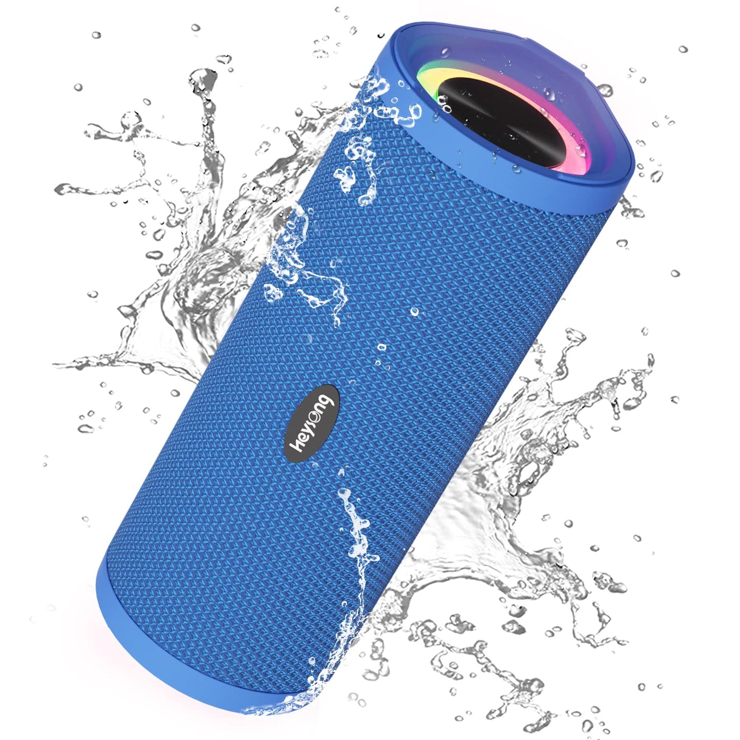 HEYSONG Portable Waterproof Bluetooth Speaker with LED Light – IPX7 Floating, Enhanced Bass, 40H Playtime, TF Card, True Wireless Stereo