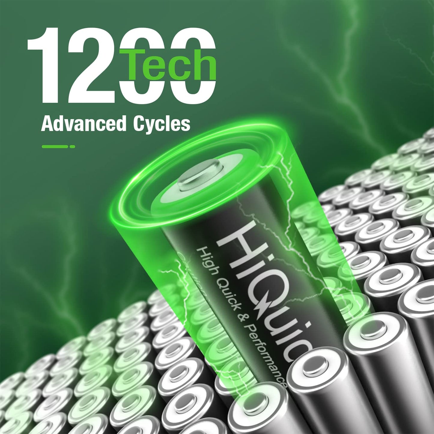 HiQuick Ni-MH AA 8pcs 2800mAh Rechargeable Batteries High Capacity 1.2 Volt(1.2 V) Rechargeable Battery AA Low Self-Discharge