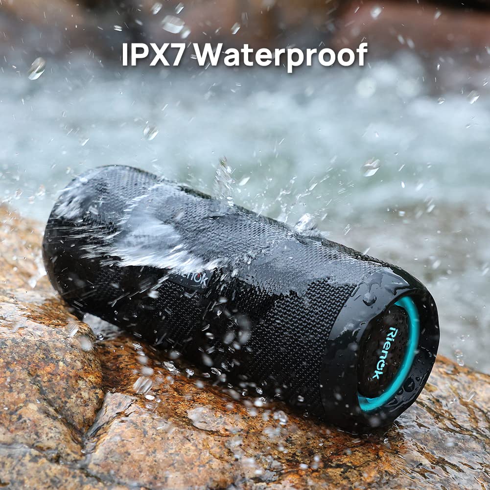 RIENOK Bluetooth Speaker Portable Wireless Bluetooth Speaker with 30W Enhanced Bass Waterproof Bluetooth Outdoor Speaker for Travel Sport