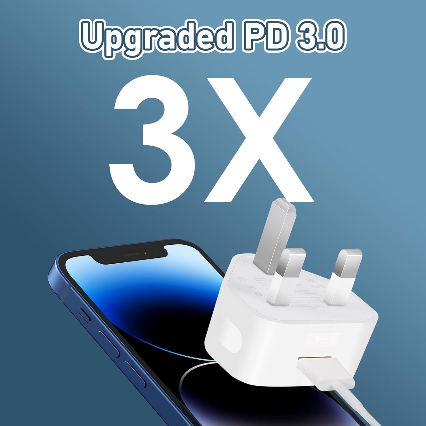 3 pack White Usb Plug For iphone 3 Pin Usb Adapter Plug Wall Plug-Usb Charger Plug Compatible With Other Mobiles/Iphone/Samsung/Ipads
