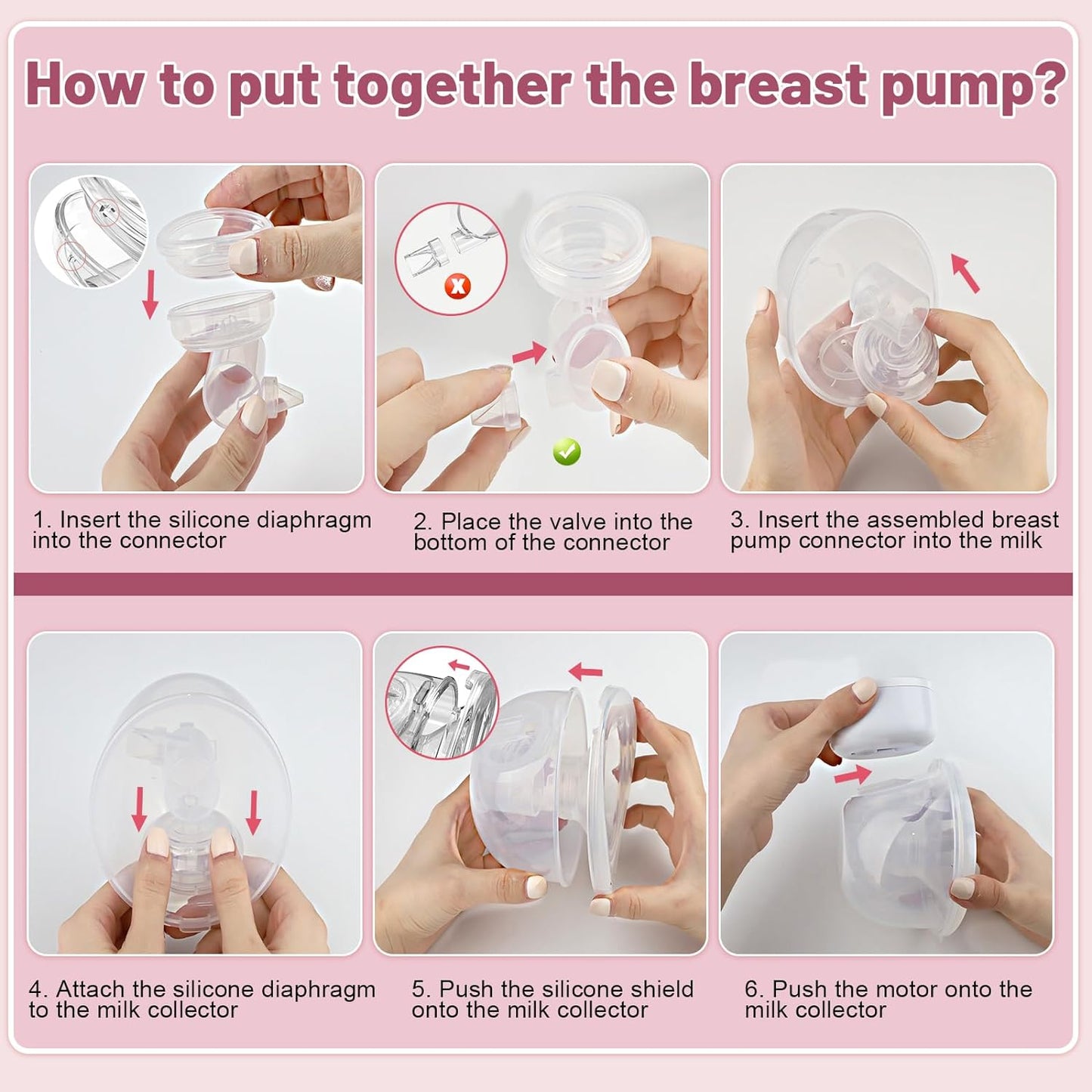 Painless Wearable Breast Pump – Hands Free, Low Noise, Adjustable