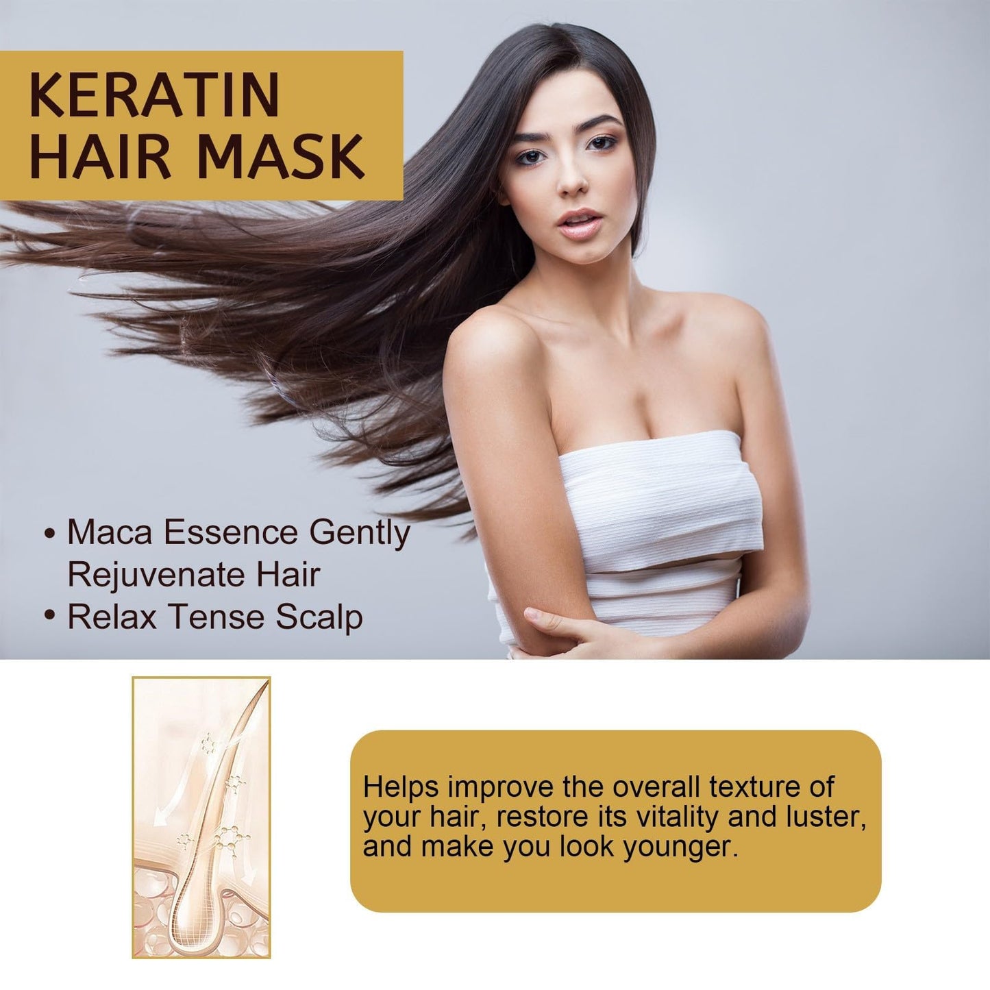KeyoGoS Collagen Hair Treatment, Collagen Hair Mask, Deep Repair Conditioner Hair Masks, Keratin Hair Mask Collagen Treatment, Suitable for Dry and Easily Damaged Hair