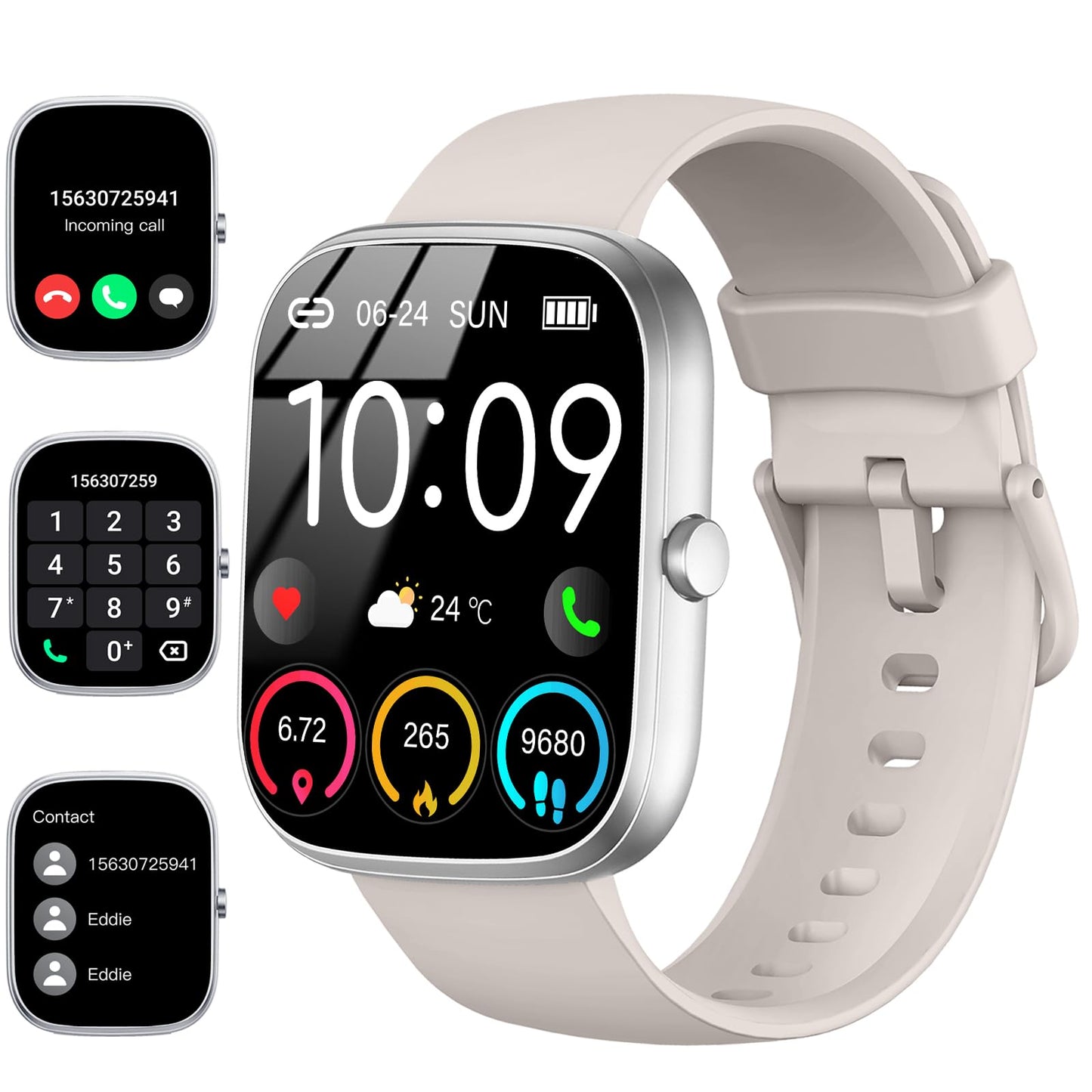 Smart Watch for Men Women Answer/Make Calls, 1.91" Fitness with Heart Rate Sleep Monitor, Step Counter Fitness Sports Activity Waterproof