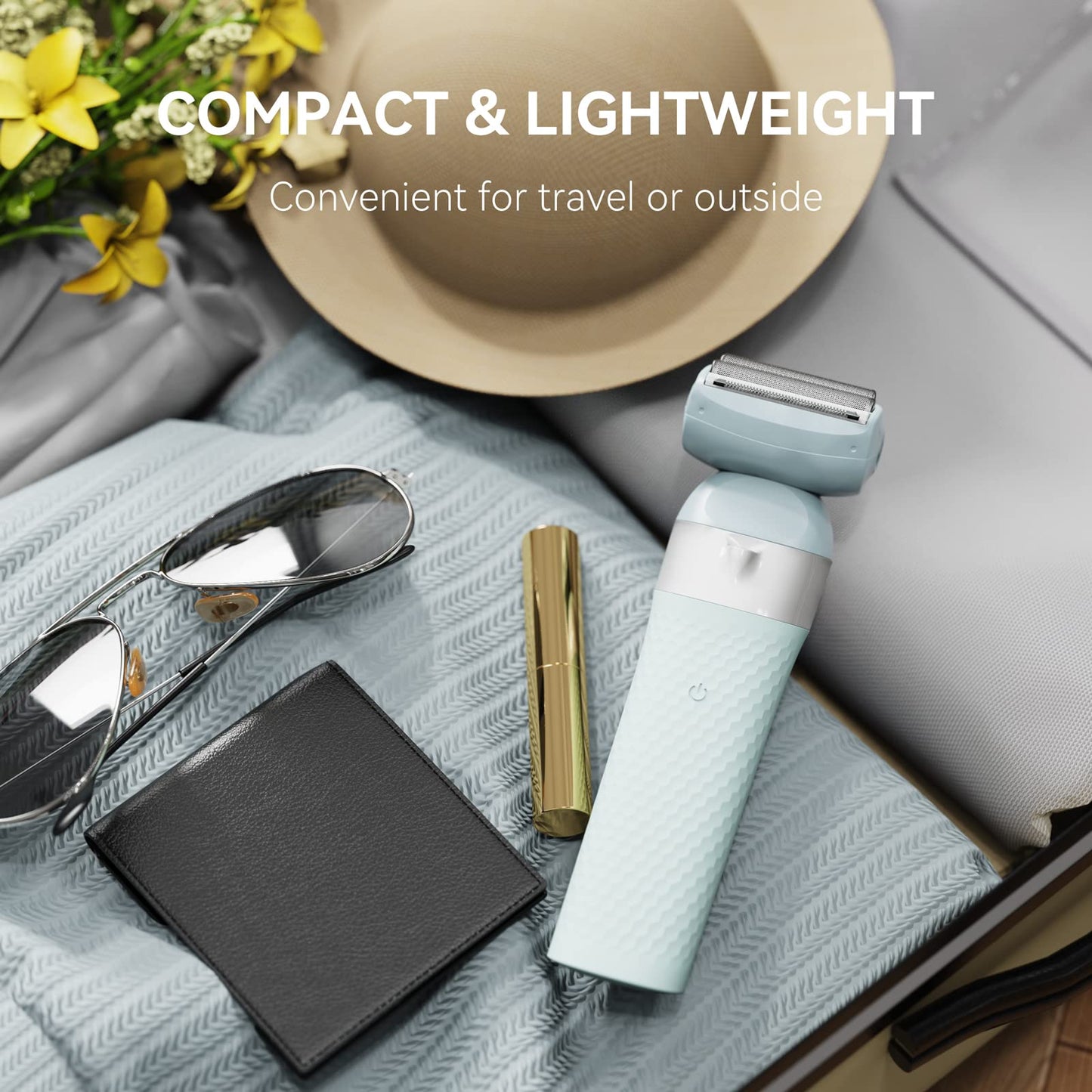 Unibono Lady Shaver Trimmer Kit, Cordless Electric Razor for Women Body Hair Removal, Rechargeable, Pubic, Legs, Wet & Dry Painless Dual Foil Shave with LED Light