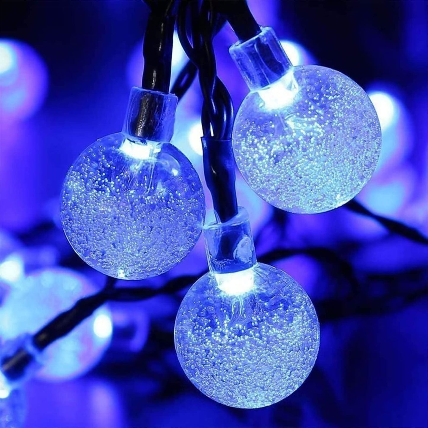 Solar Garden Lights Outdoor, 36ft 60 LED Solar String Lights Waterproof, Solar Powered Crystal Ball Indoor/Outdoor Fairy Lights Decorative Lights for Garden, Patio, Yard, Festival, Parties (White)
