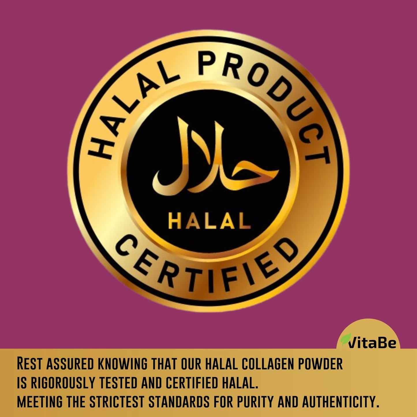 Halal Bovine Collagen Powder 300g – Halal Certified Collagen Supplement for Skin, Hair, Nails & Joints Support – One Month Supply with Scoop Included