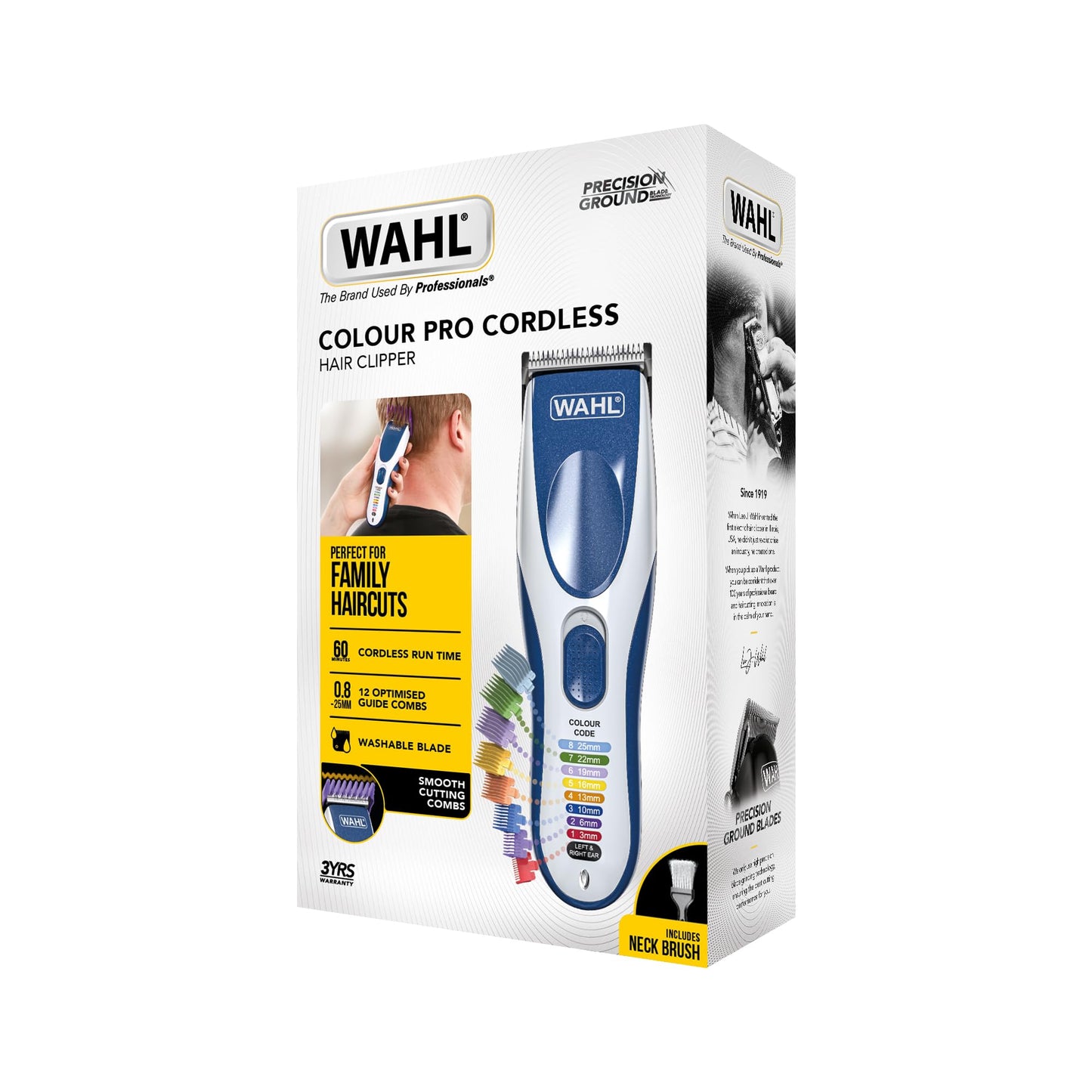 Wahl Colour Pro Cordless Combi Kit – Men’s Hair Clippers with Beard Trimmer & Head Shaver, Easy-to-Use Grooming Kit