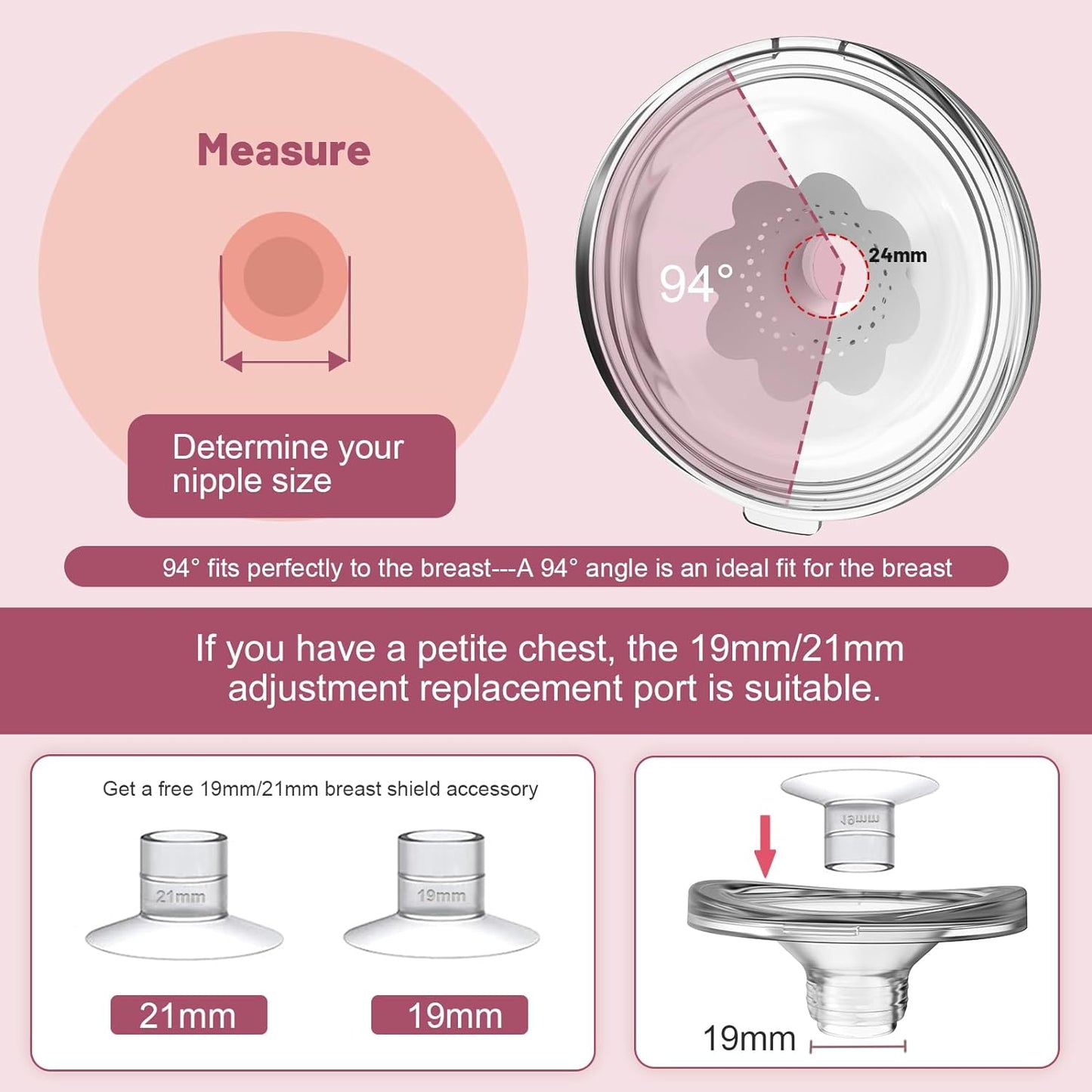Painless Wearable Breast Pump – Hands Free, Low Noise, Adjustable