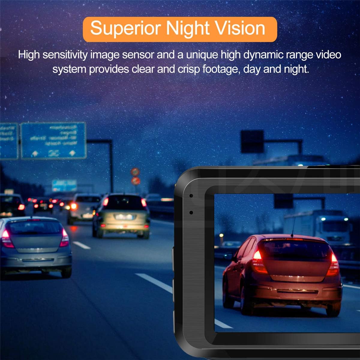 Dash Cam for Cars Front and Rear and SD Card Included 1080P Full HD In Car Camera Dual Lens Dashcam for Cars 170 Wide Angle Sony Sensor with Loop Recording and G-sensor