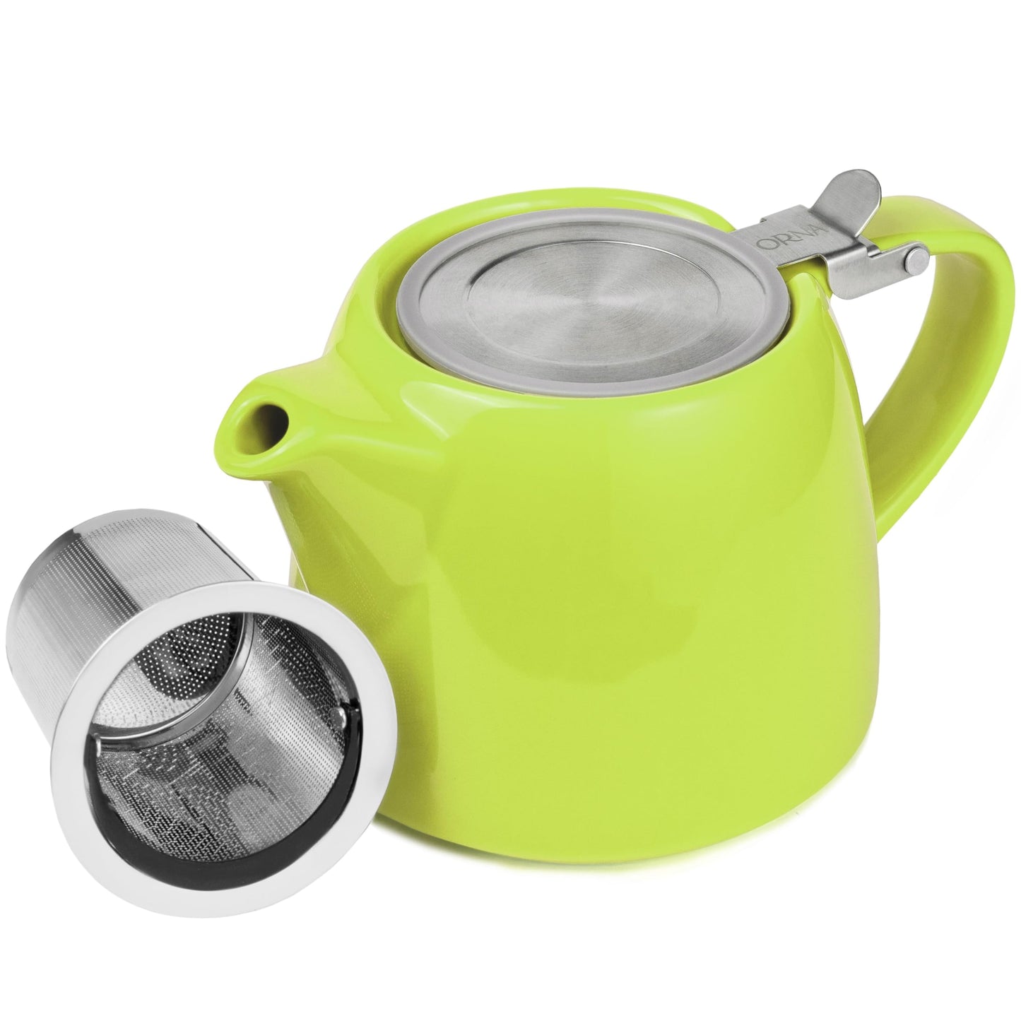 ORNA Ceramic Loose Leaf Teapot with Infuser Strainer and Lid – Small Porcelain Tea Pot Brewer for One or 2 Person