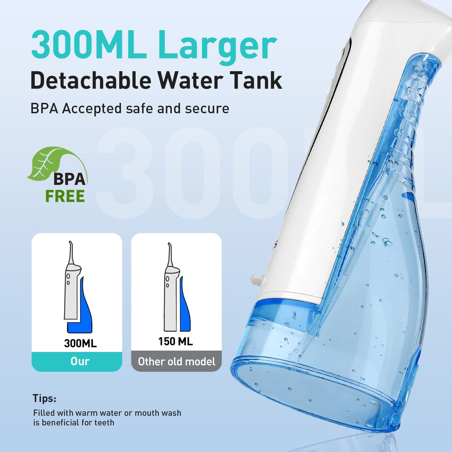 COSLUS Cordless Water Dental Flosser – Portable Rechargeable Oral Irrigator, Waterproof Teeth Cleaner for Braces, Travel & Home