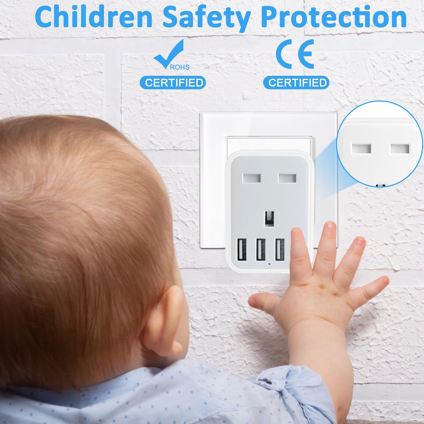 European to uk plug adapter,travel adapter UK to European Plug with Ports,European Travel Adapter for Germany Spain France Turkey Greece Iceland
