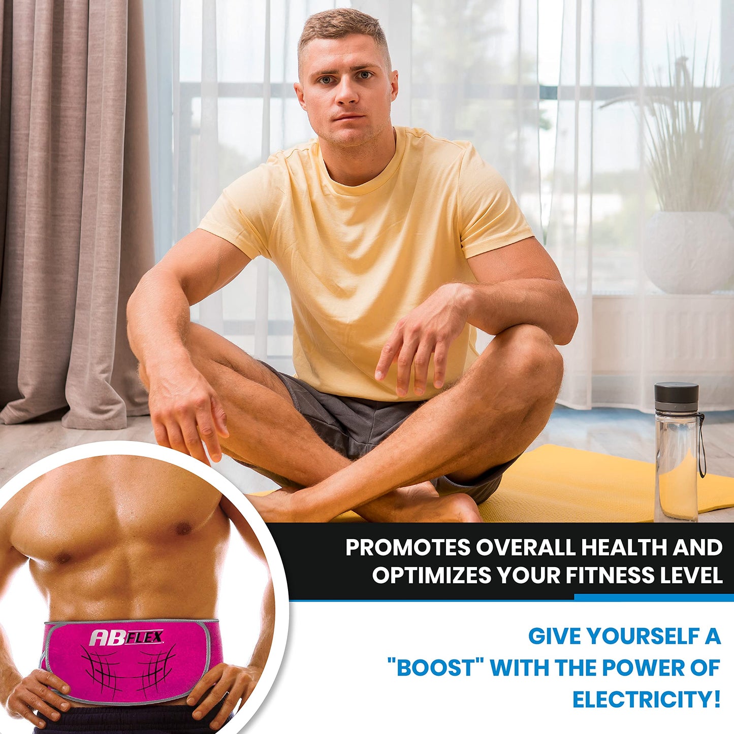 ABFLEX Ab Toning Belt and Stimulator for Slender Toned Stomach Muscles, Remote for Quick and Easy Adjustments