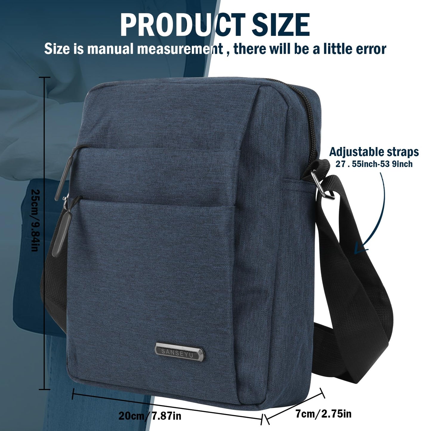 Messenger Bag Shoulder Crossbody Bags Men's Small Side Casual Handbag Waterproof Anti Theft Lightweight and Multiple Pockets for Men Women Outdoor Daily Use