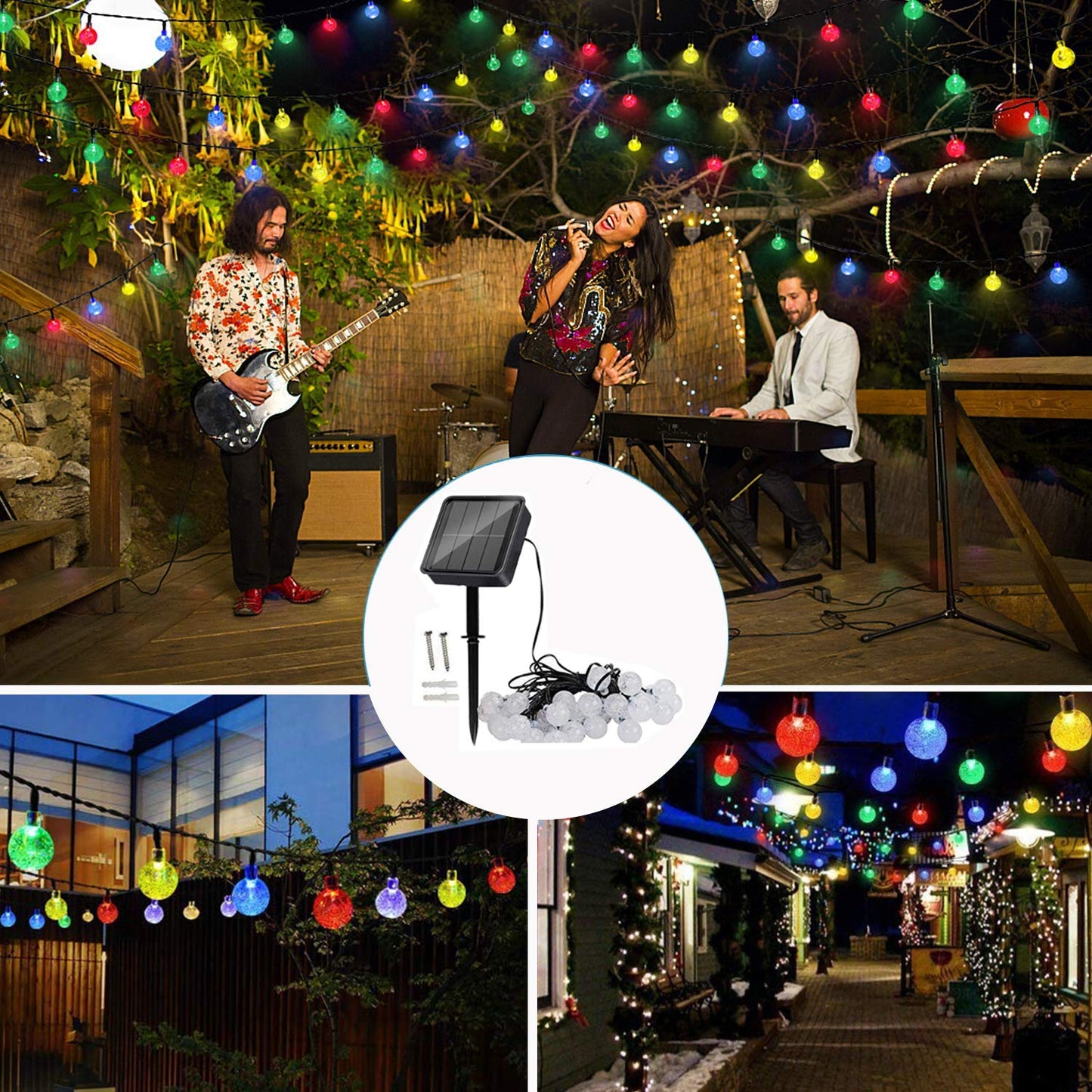 Lezonic Solar Fairy Lights Outdoor – 50 LED Waterproof String Lights