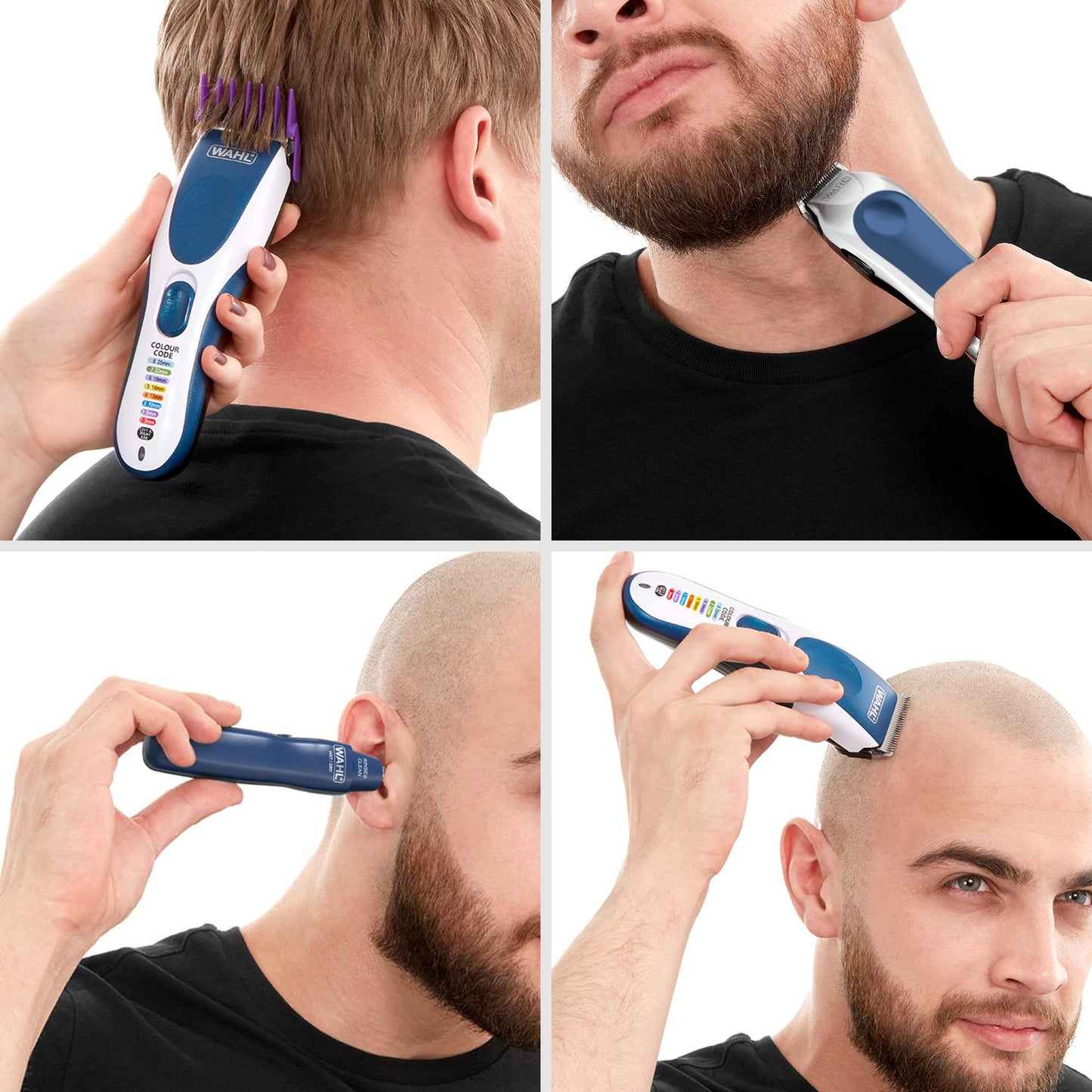 Wahl Colour Pro Cordless Combi Kit – Men’s Hair Clippers with Beard Trimmer & Head Shaver, Easy-to-Use Grooming Kit