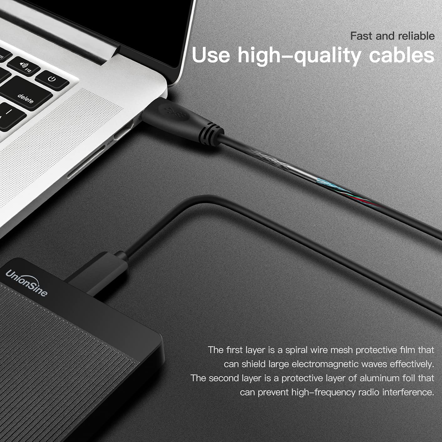 UnionSine External Hard Drive 500GB Ultra Slim Portable USB 3.0 HDD StorageCompatible for PC,Mac, Laptop, Xbox, Xbox one