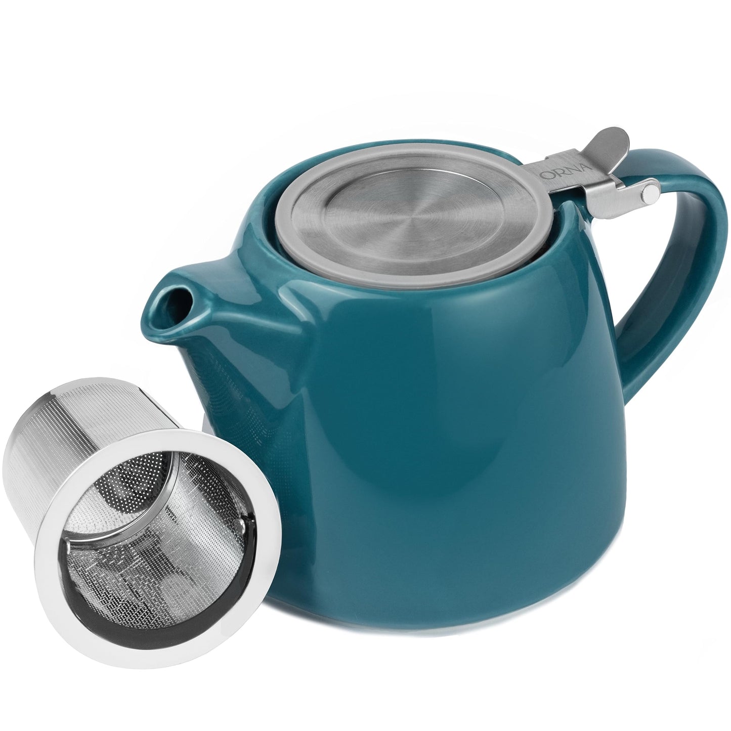ORNA Ceramic Loose Leaf Teapot with Infuser Strainer and Lid – Small Porcelain Tea Pot Brewer for One or 2 Person