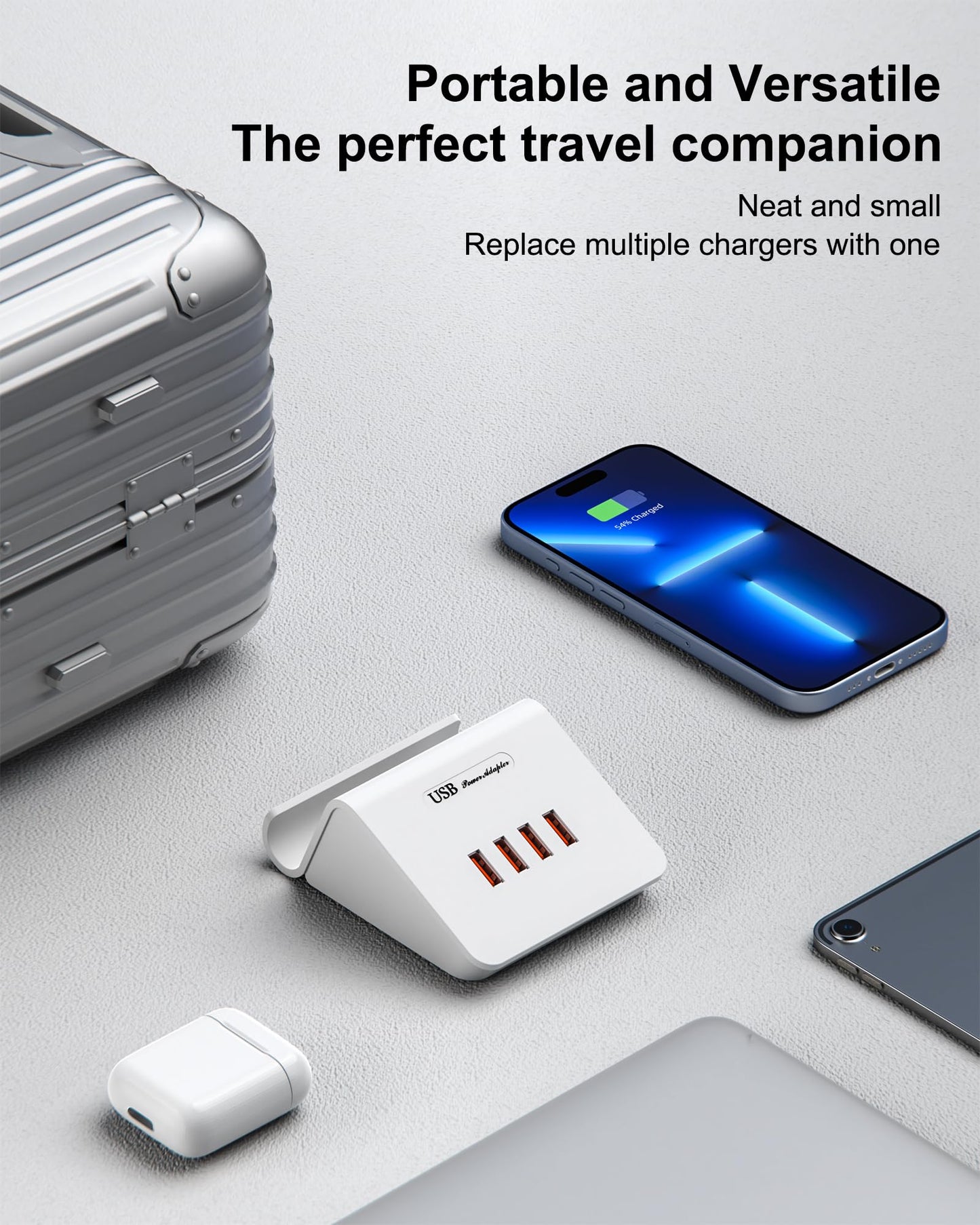 Qurzou USB Charging Station 25W USB Fast Charger Plug,Multi USB Wall Charger for iPhone 15/14/13/12,Samsung Galaxy S23/S22/S21,Android etc