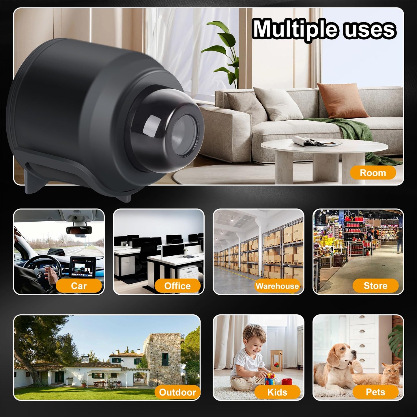 RANBENKY Hidden Camera Full HD 1080P Wireless Hidden Cameras Security Camera Indoor Nanny Cam with Night Vision Motion Detection App Control Mini Camera for Home Security Monitoring X5