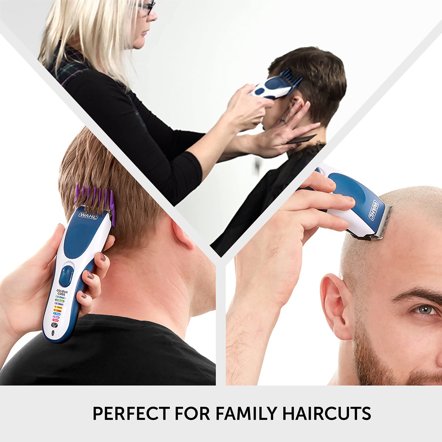 Wahl Colour Pro Cordless Combi Kit – Men’s Hair Clippers with Beard Trimmer & Head Shaver, Easy-to-Use Grooming Kit