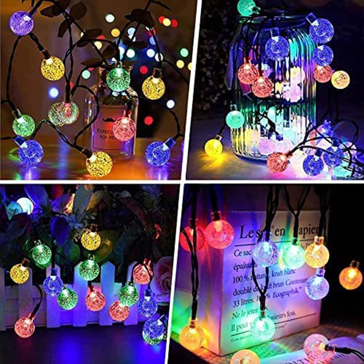 Lezonic Solar Fairy Lights Outdoor – 50 LED Waterproof String Lights