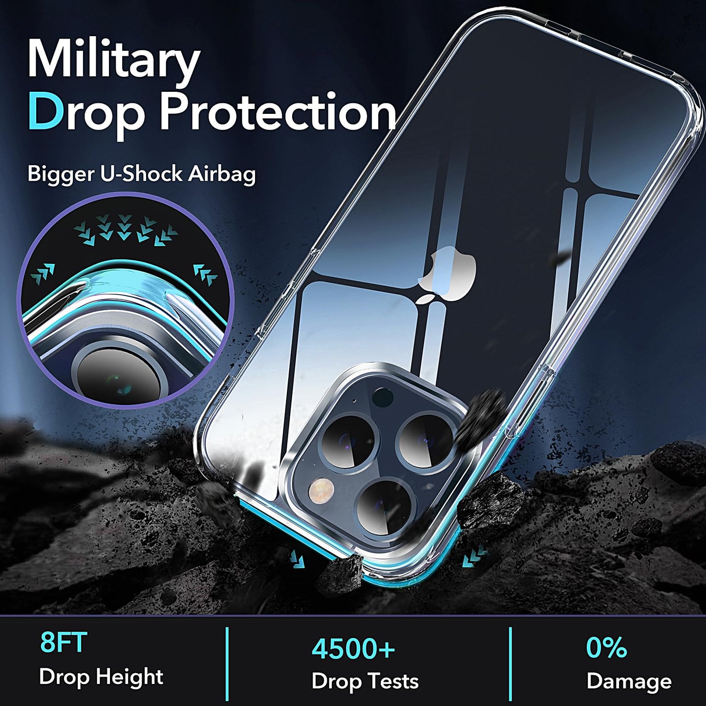 Vimiki Clear Designed for iPhone 15 Pro Max Case,Protective Bumper Hard PC Phone Cases, Thin Slim Fit Cover, Clear