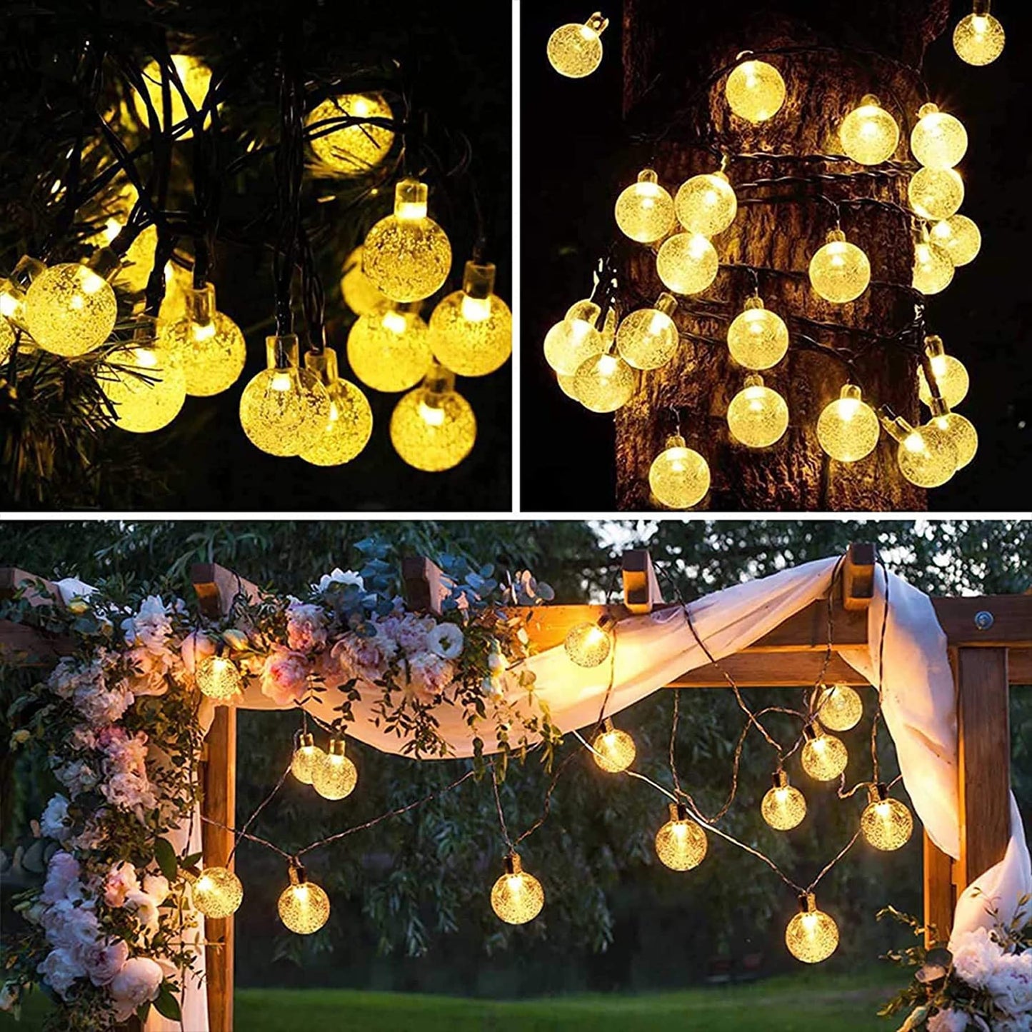 Lezonic Solar Fairy Lights Outdoor – 50 LED Waterproof String Lights