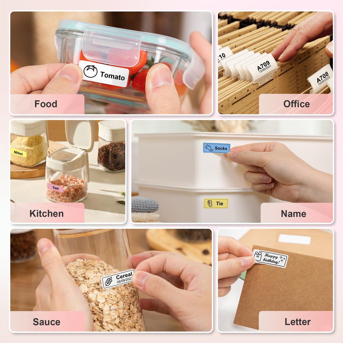 Nelko Label Maker Machine P21 – Bluetooth Portable Label Printer with Tape, Mini Wireless Sticker Maker for Organizing, Barcode, Home & Office – White