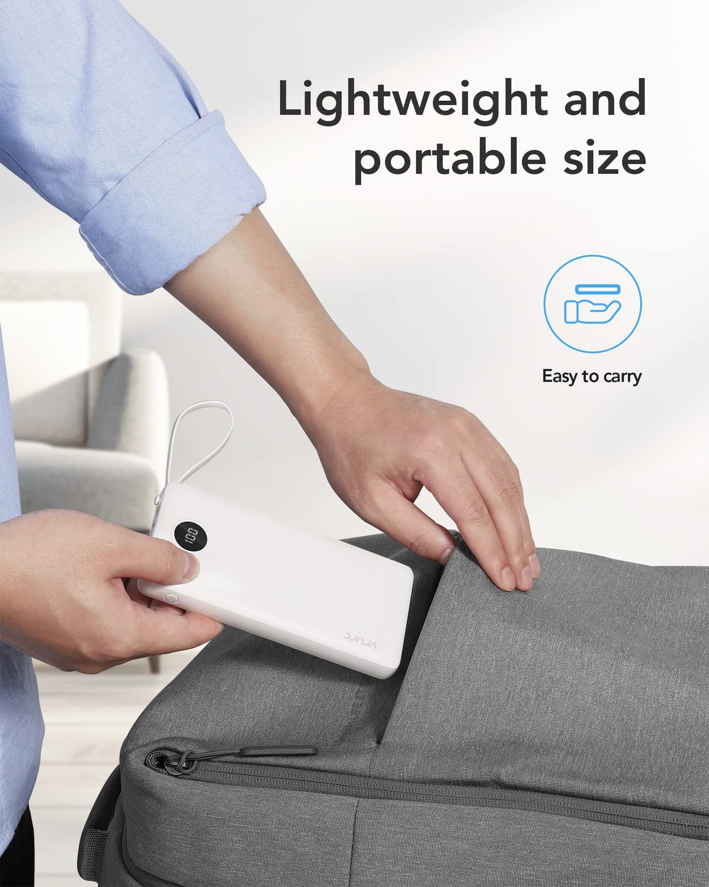 Power Bank With Built in Cables VRURC 10000mAh ,USB C Battery Pack Portable Charger with 5 Outputs 2 Inputs Powerbank LED Display compatible with iPhone 14 13 12 Samsung S21 S20 Xiaomi iPad