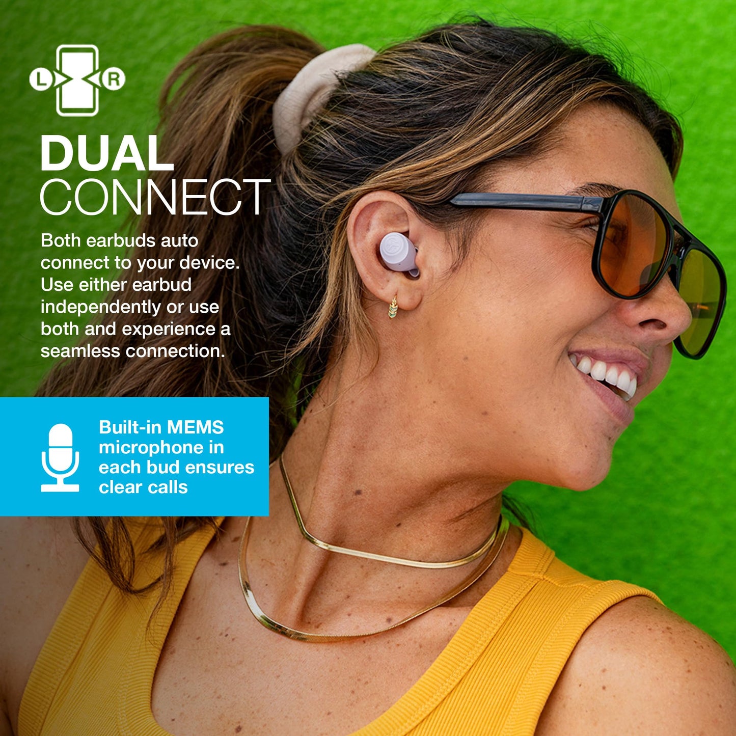 JLab Go Air Pop+ True Wireless Earbuds – Bluetooth Earphones with 35H Playtime, USB-C Charging Case, EQ3 Sound & Multipoint, Black