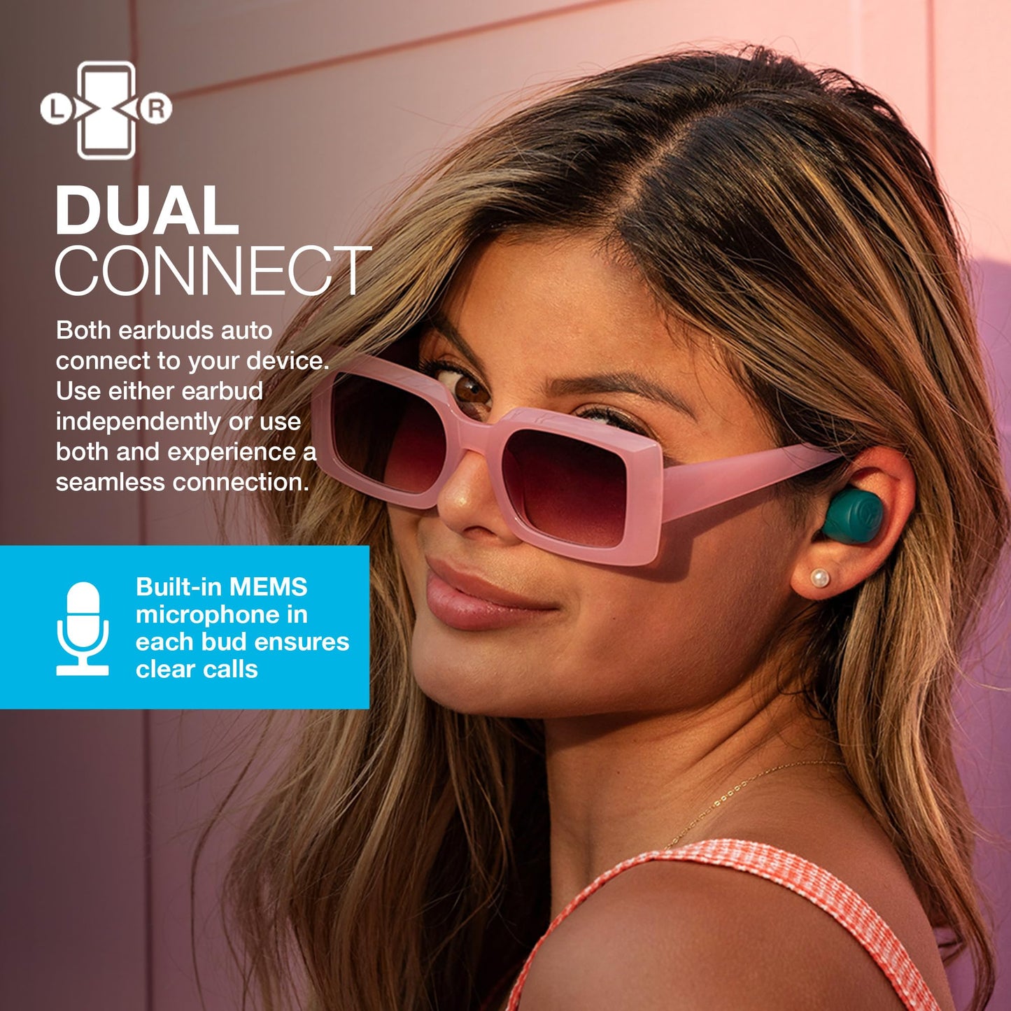 JLab Go Air Pop+ True Wireless Earbuds – Bluetooth Earphones with 35H Playtime, USB-C Charging Case, EQ3 Sound & Multipoint, Black