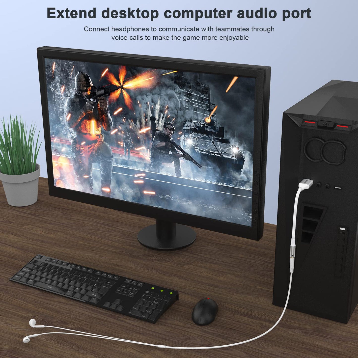 MOSWAG USB to 3.5mm Jack Audio Adapter,External Sound Card USB-with 3.5mm Aux Stereo Converter Compatible with Headset,PC,Laptop,Linux,Desktops