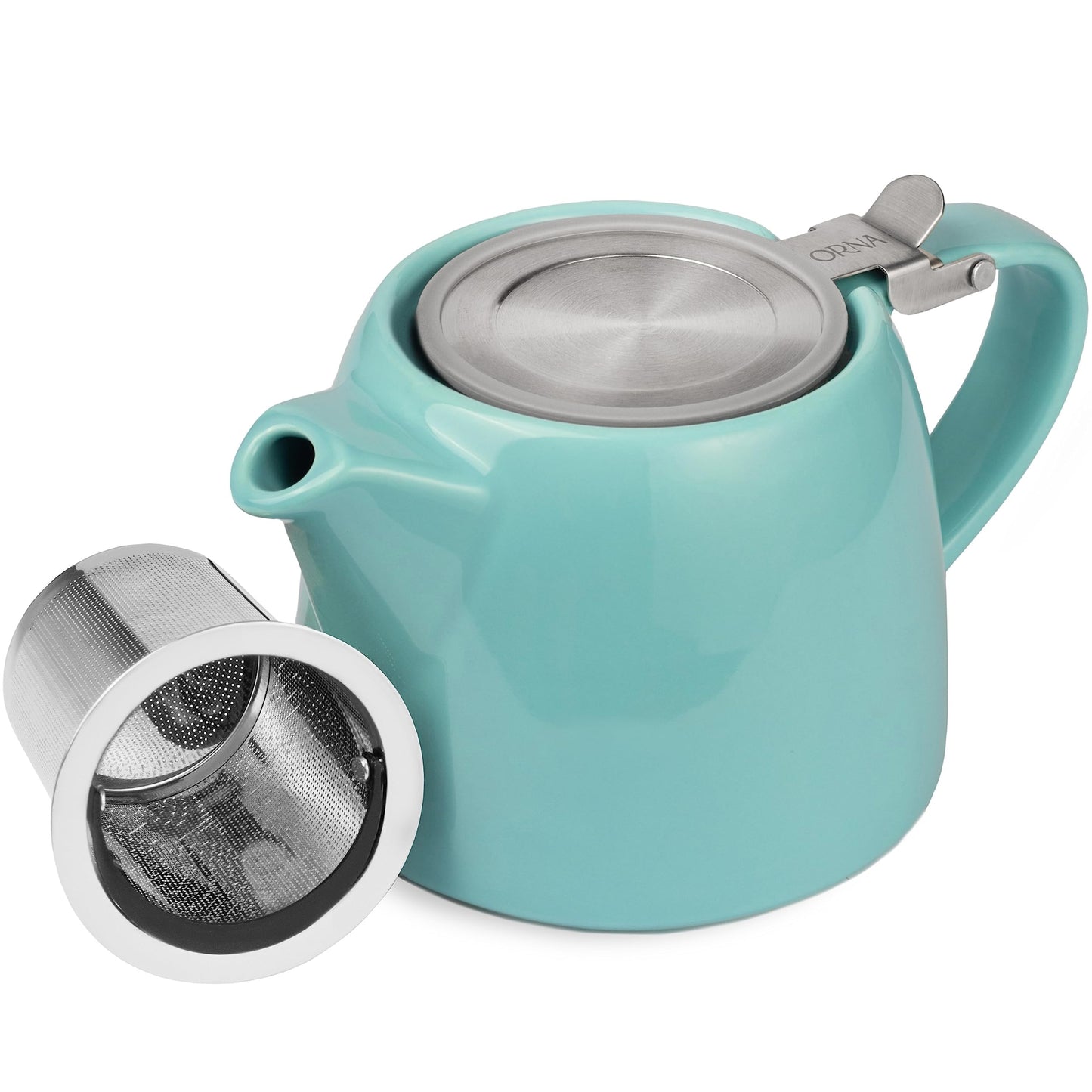 ORNA Ceramic Loose Leaf Teapot with Infuser Strainer and Lid – Small Porcelain Tea Pot Brewer for One or 2 Person