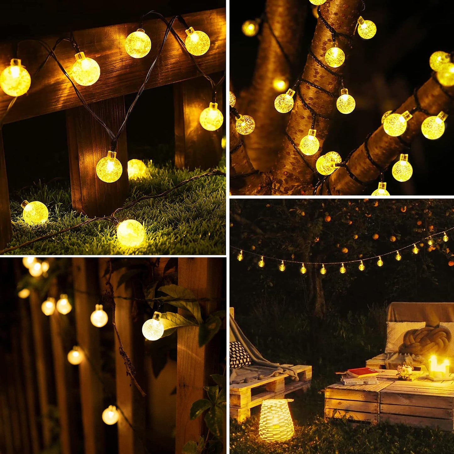 Lezonic Solar Fairy Lights Outdoor – 50 LED Waterproof String Lights
