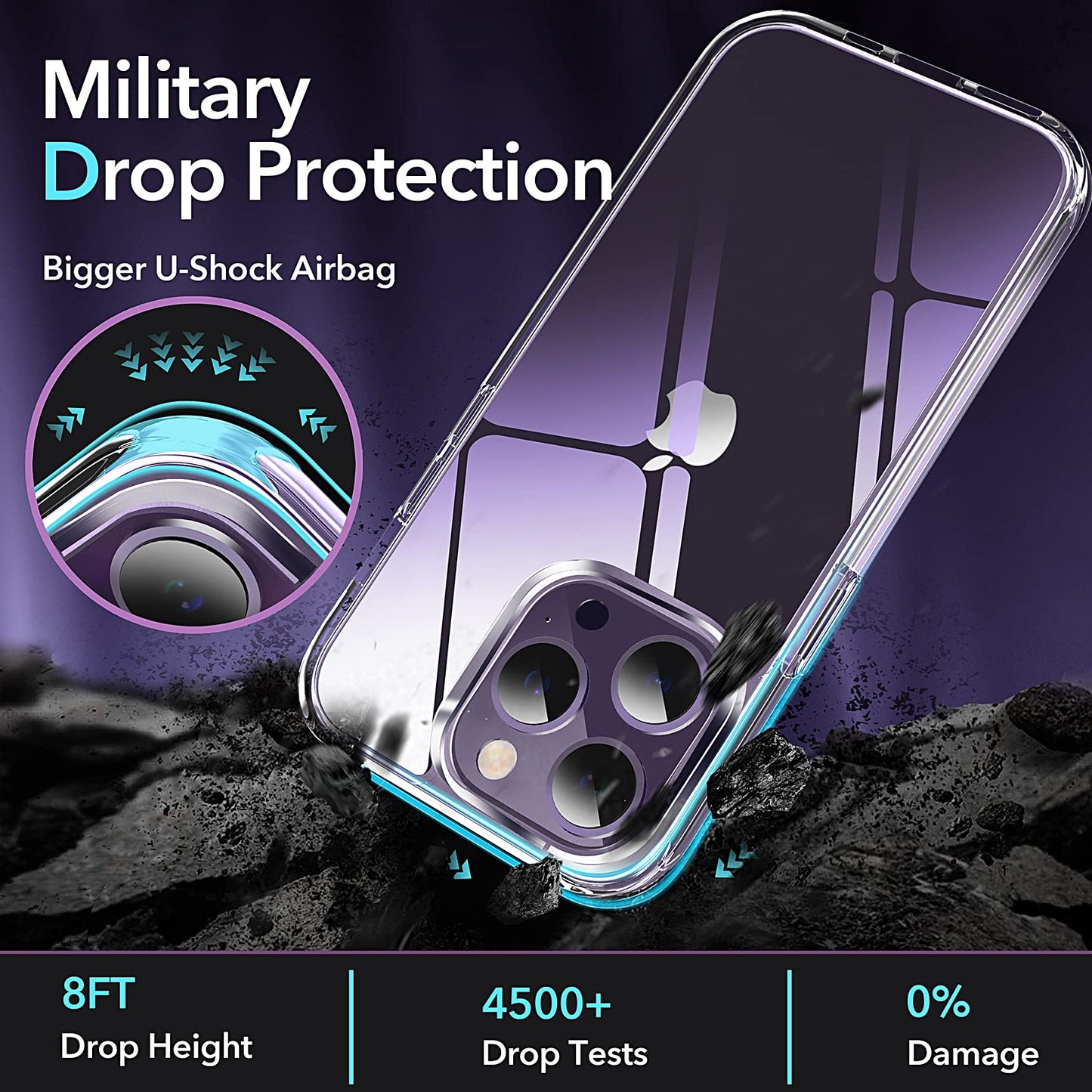 Vimiki Clear Designed for iPhone 15 Pro Max Case,Protective Bumper Hard PC Phone Cases, Thin Slim Fit Cover, Clear