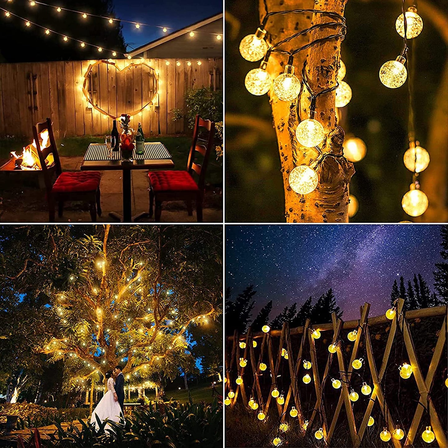 Lezonic Solar Fairy Lights Outdoor – 50 LED Waterproof String Lights
