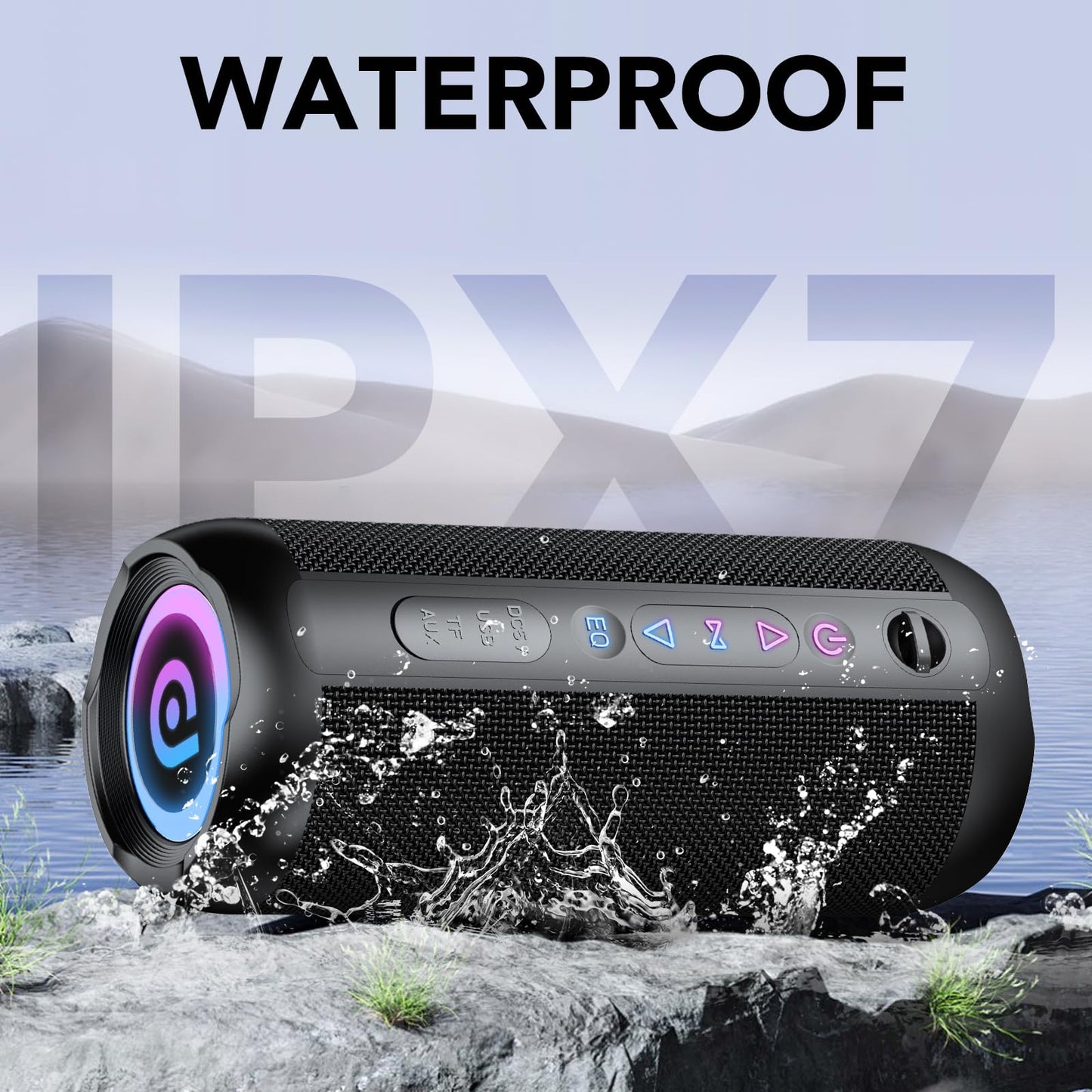 Taopodo Portable Bluetooth Speaker – 30W Stereo, IPX7 Waterproof, 30H Playtime, RGB Lights, TWS Pairing, Wireless