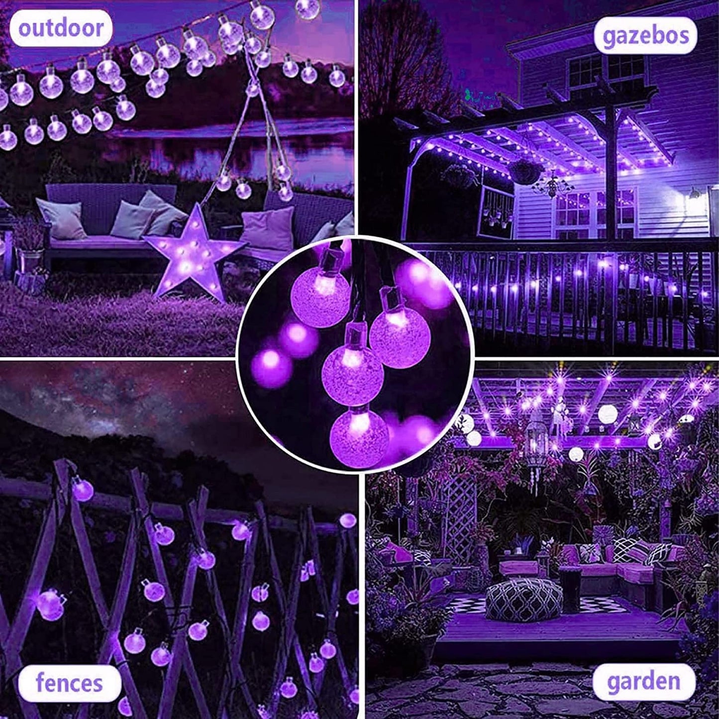 Lezonic Solar Fairy Lights Outdoor – 50 LED Waterproof String Lights