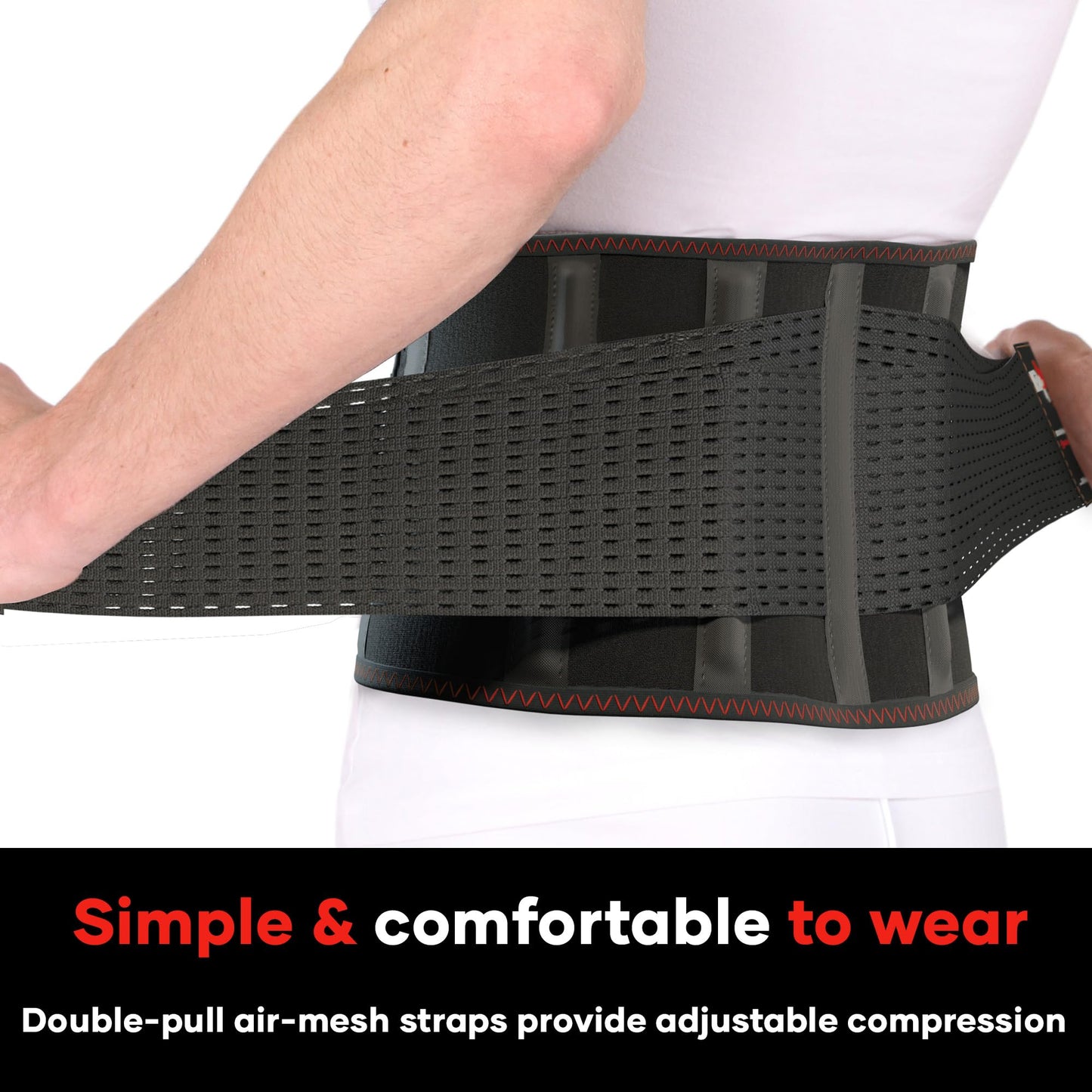 MEDiBrace Back Support Belt Back Brace for Lower Lumbar Pain Relief for Men and Women - Medical Grade Orthopaedic Waist Compression for Sciatica Nerve, Scoliosis