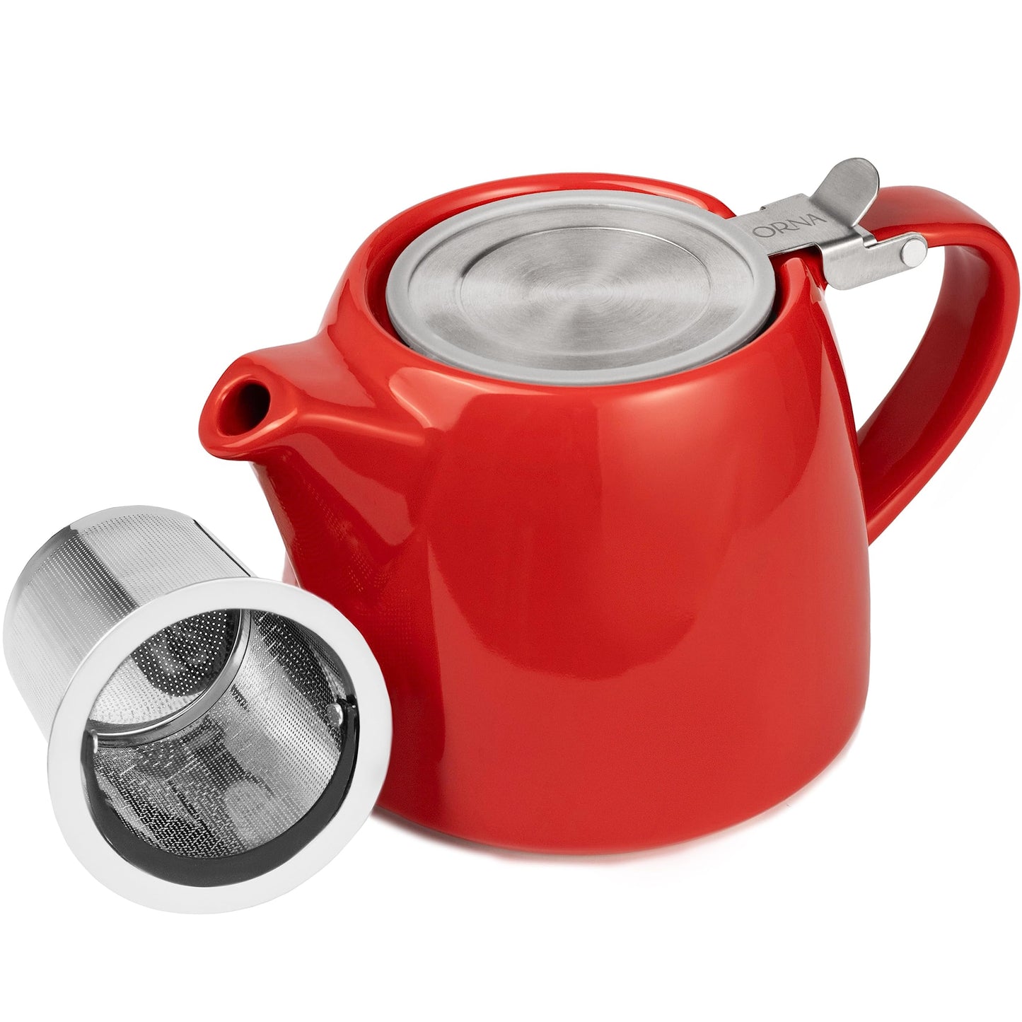 ORNA Ceramic Loose Leaf Teapot with Infuser Strainer and Lid – Small Porcelain Tea Pot Brewer for One or 2 Person