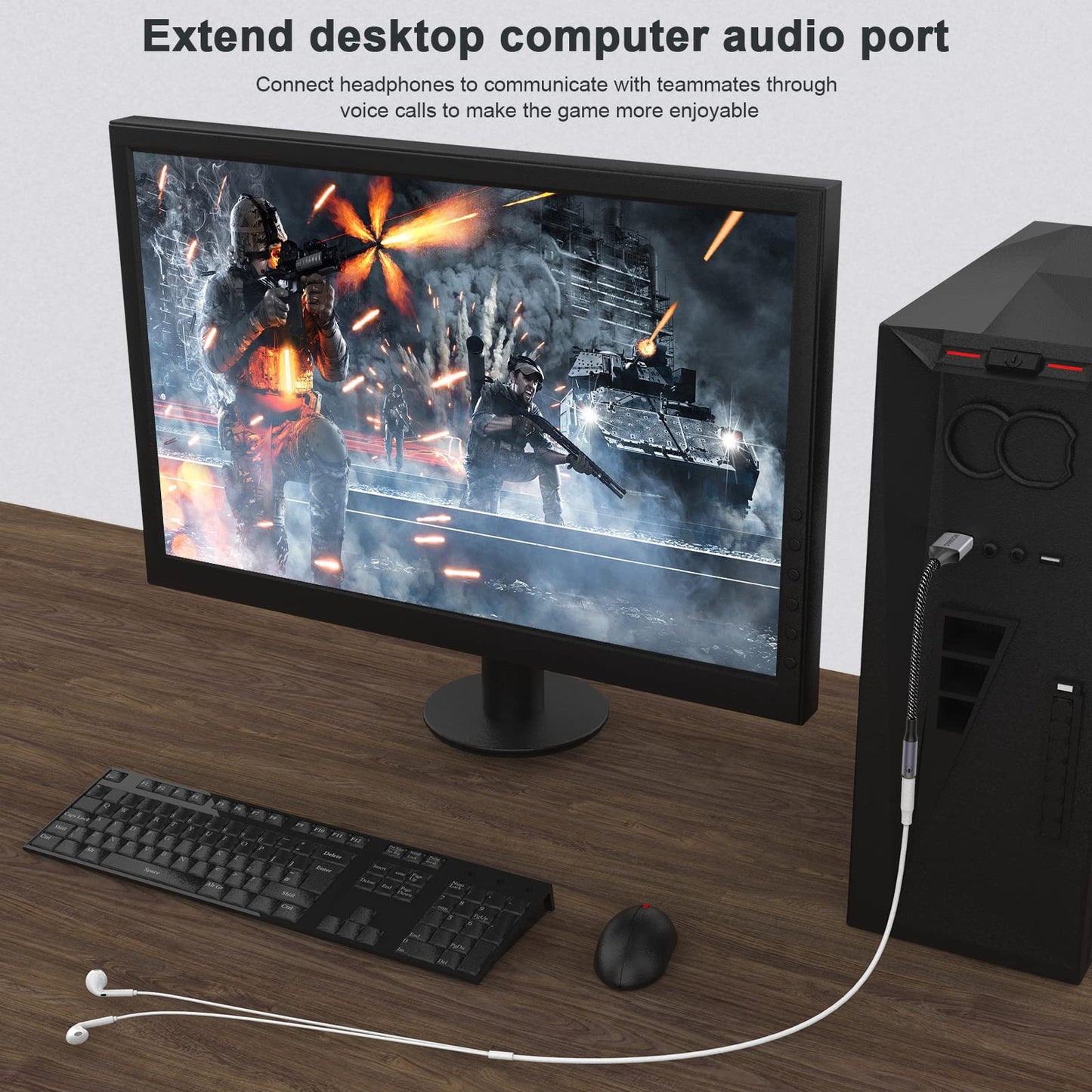 MOSWAG USB to 3.5mm Jack Audio Adapter,External Sound Card USB-with 3.5mm Aux Stereo Converter Compatible with Headset,PC,Laptop,Linux,Desktops