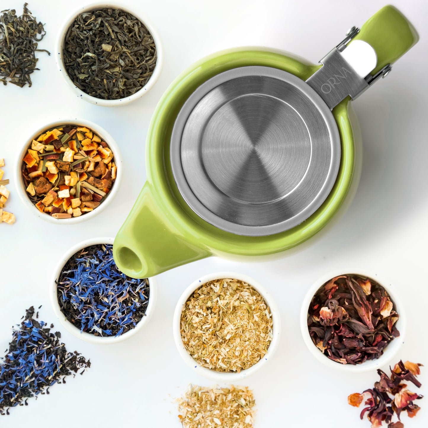 ORNA Ceramic Loose Leaf Teapot with Infuser Strainer and Lid – Small Porcelain Tea Pot Brewer for One or 2 Person