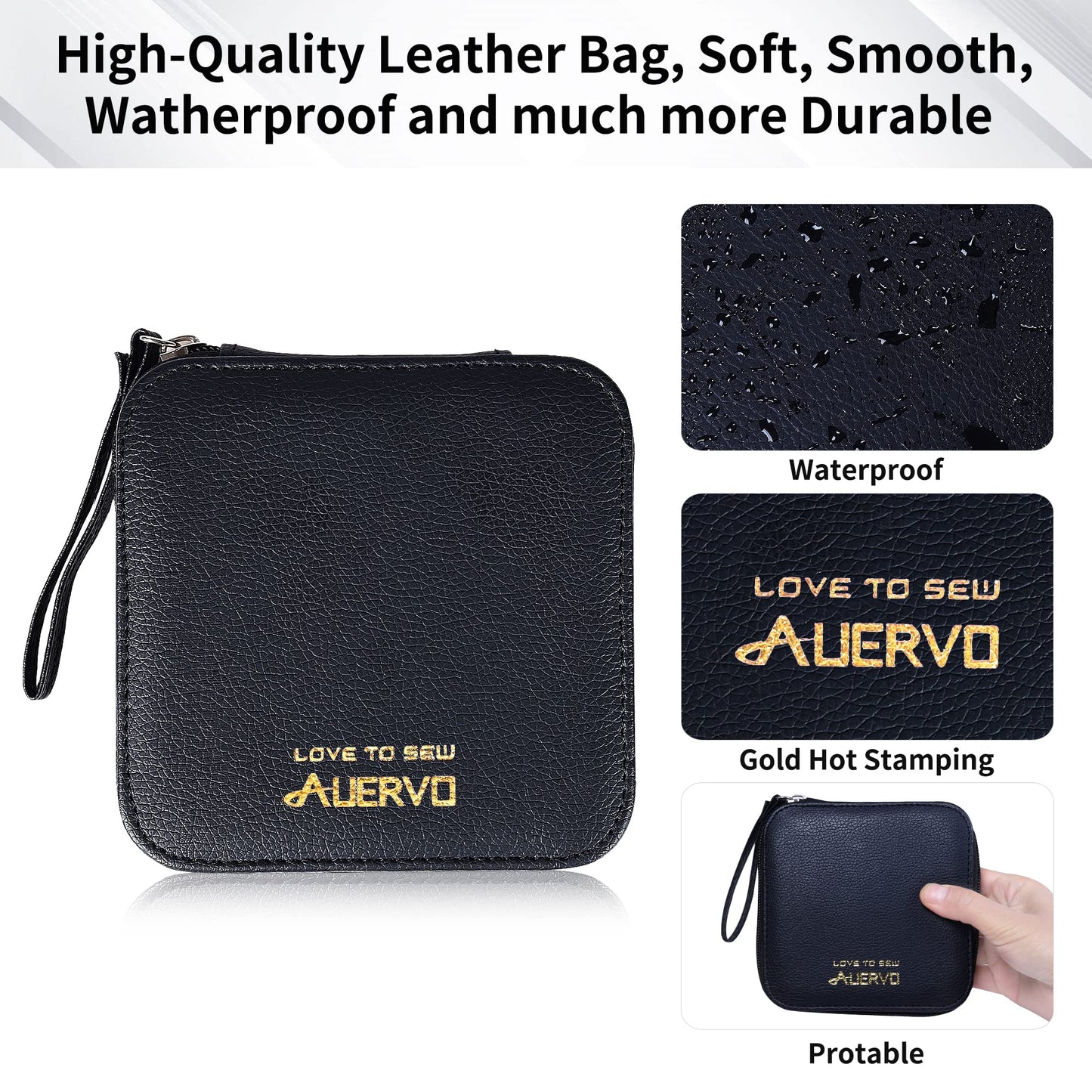 AUERVO Travel Mini Sewing Kit, Over 70 Premium Supplies, Filled with Needles, Scissors, Thimble, Thread, Tape Measure