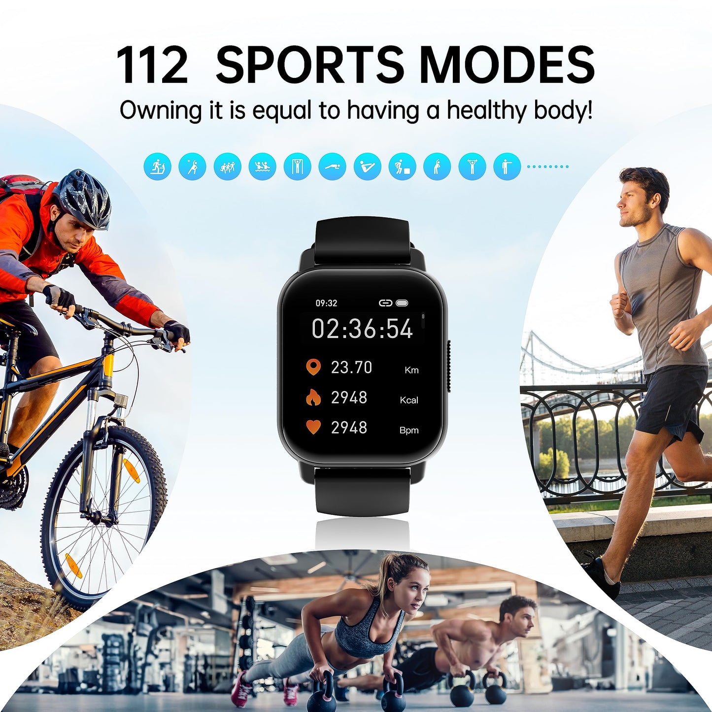Smart Watch for Men & Women with Call Function, 1.95" HD Display, Heart Rate, SpO2, Sleep Tracker, 100+ Sports Modes, IP68 Waterproof Fitness Tracker for Android & iOS