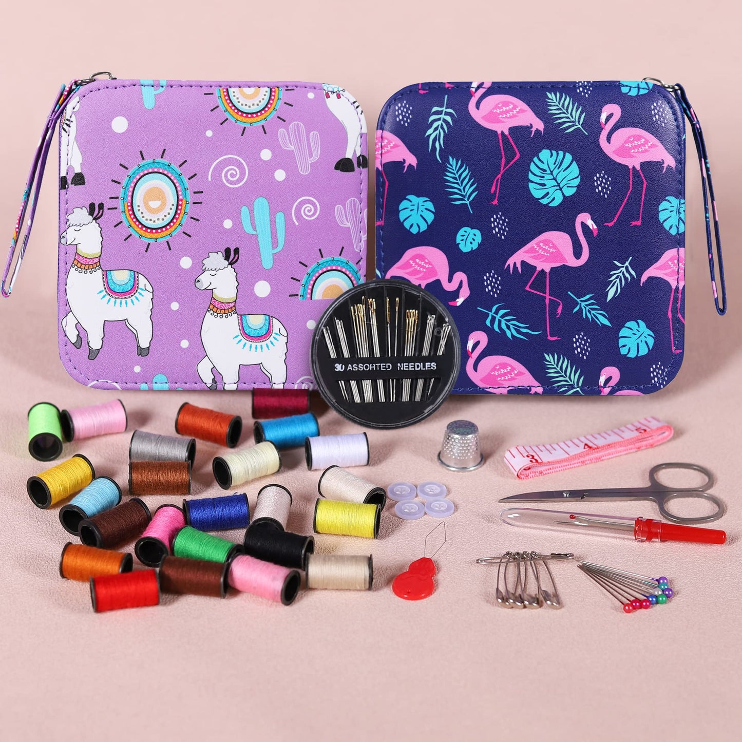 AUERVO Travel Mini Sewing Kit, Over 70 Premium Supplies, Filled with Needles, Scissors, Thimble, Thread, Tape Measure