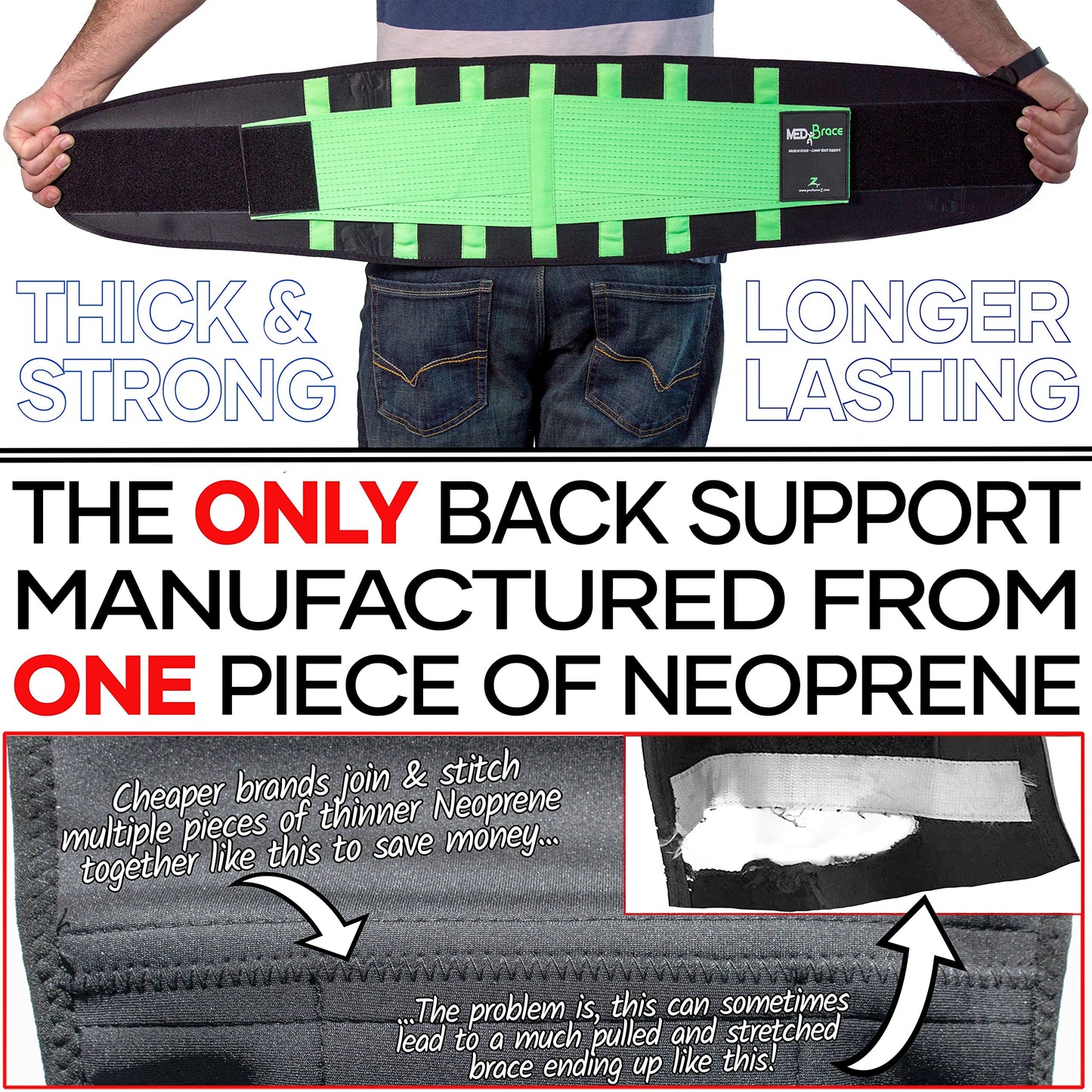 MEDiBrace Back Support Belt Back Brace for Lower Lumbar Pain Relief for Men and Women - Medical Grade Orthopaedic Waist Compression for Sciatica Nerve, Scoliosis