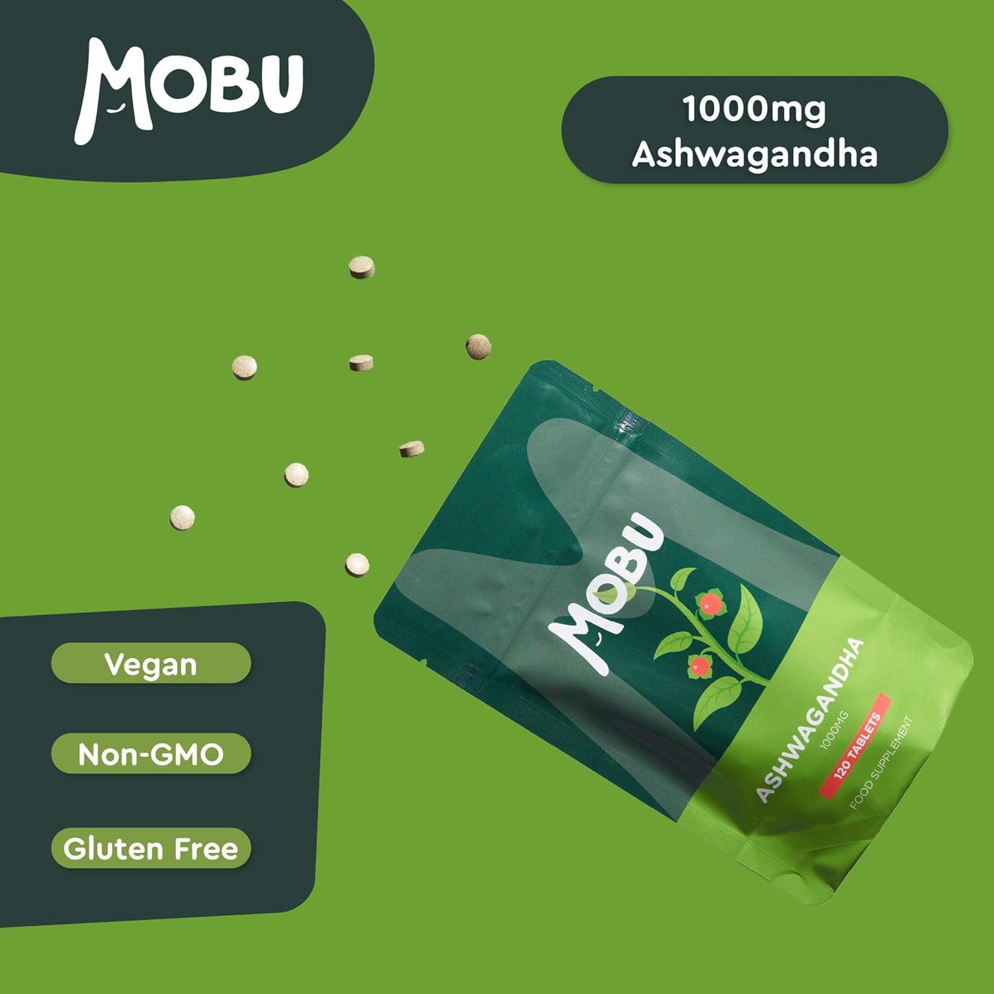 Anxiety Tablets & Stress Support | Ayurvedic | Ashwagandha 1000mg 120 Tablets